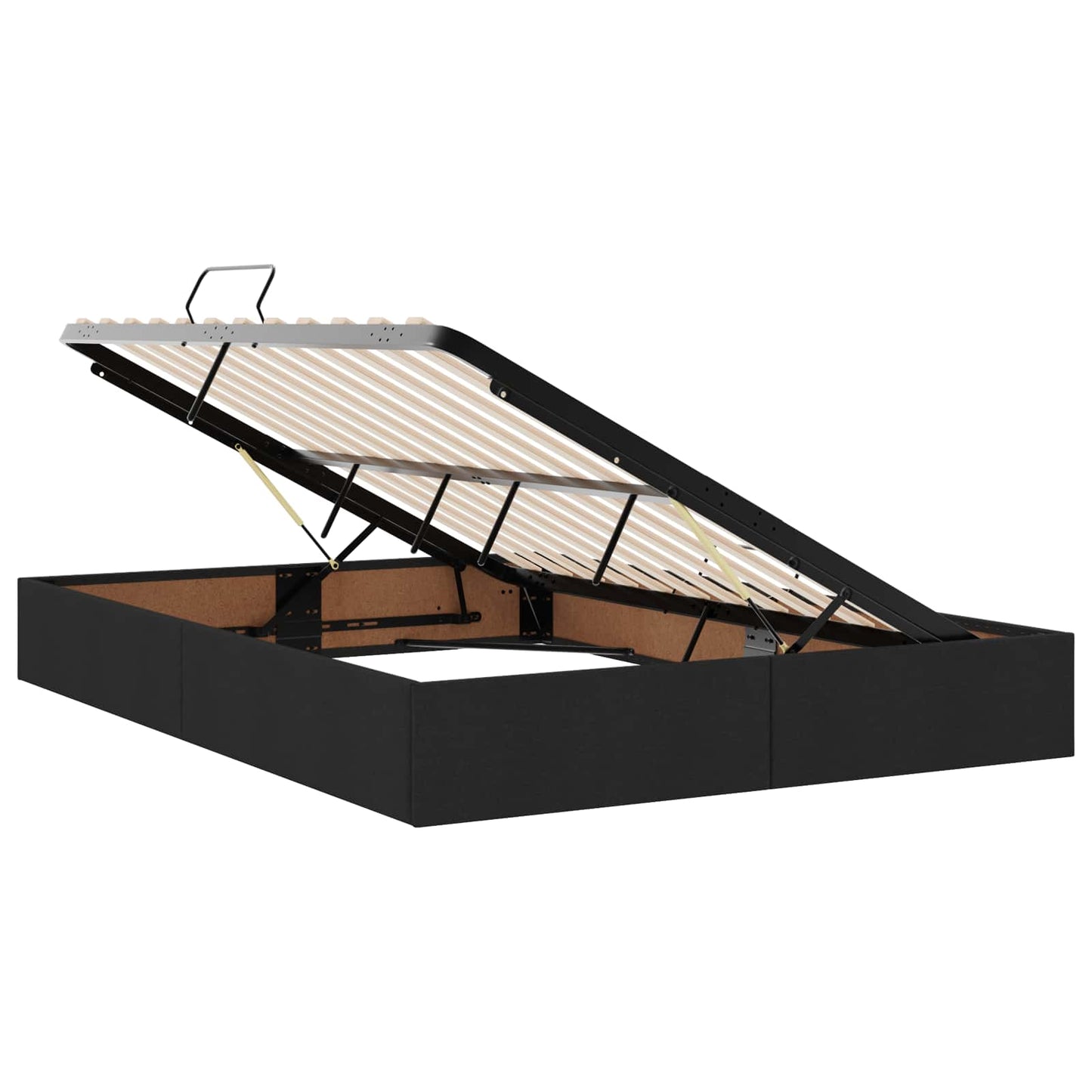 vidaXL LED Κρεβάτι αποθήκευσης με στρώμα Μαύρο 160 x 200 cm Ύφασμα