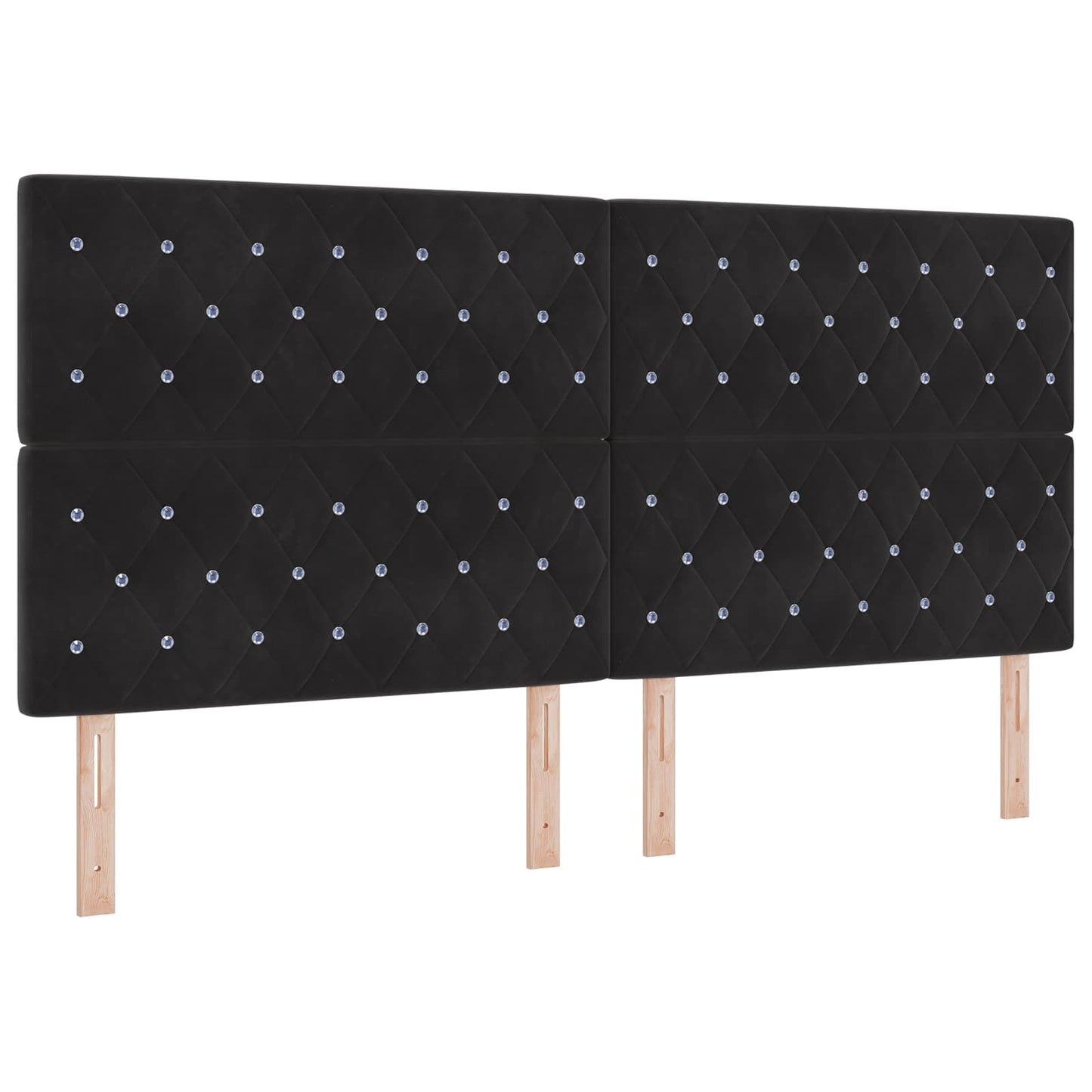 vidaXL LED Κρεβάτι αποθήκευσης με στρώμα Μαύρο 200 x 200 cm Βελούδο