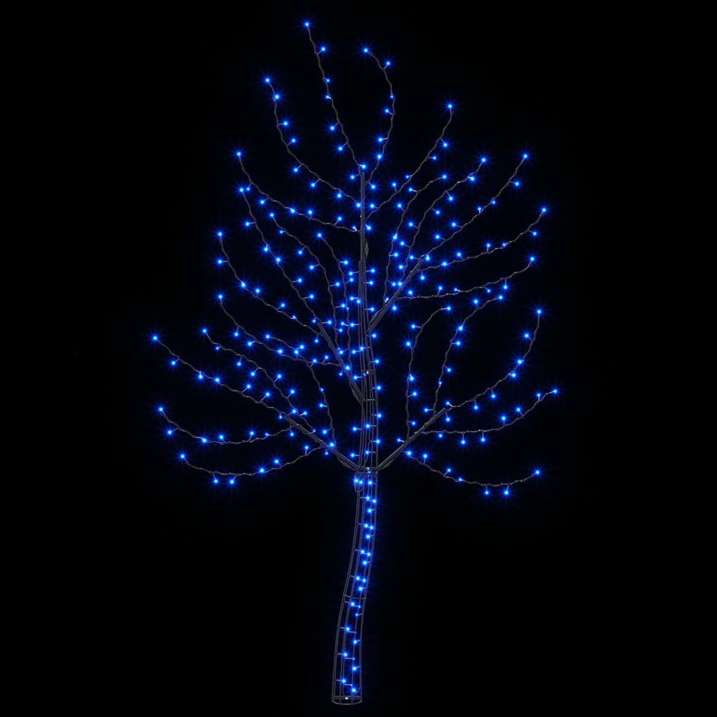 vidaXL LED χριστουγεννιάτικο δέντρο τοίχου 150 εκ. 140 LED Μπλε Ατσάλι