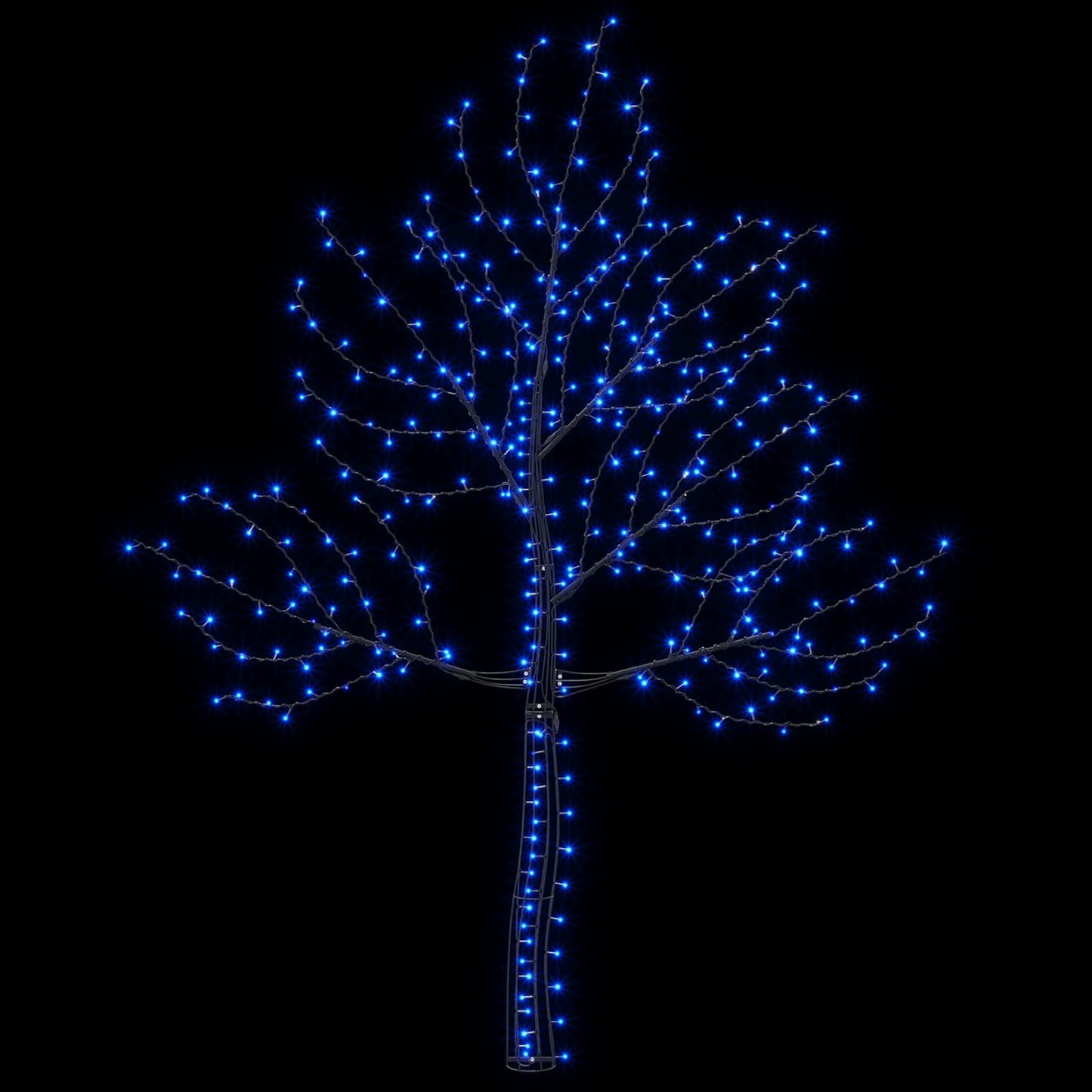 vidaXL LED χριστουγεννιάτικο δέντρο τοίχου 210 εκ. 312 LED Μπλε Ατσάλι