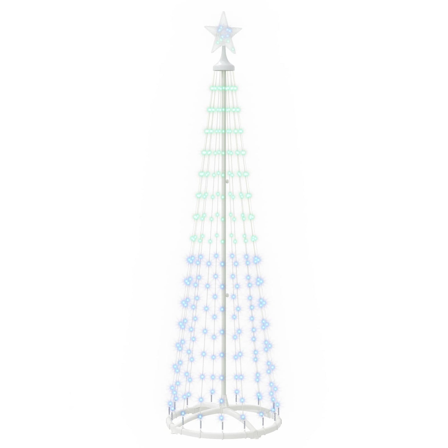 vidaXL Χριστουγεννιάτικο δέντρο κώνος LED 180 εκ. 250 LED RGB Ατσάλι