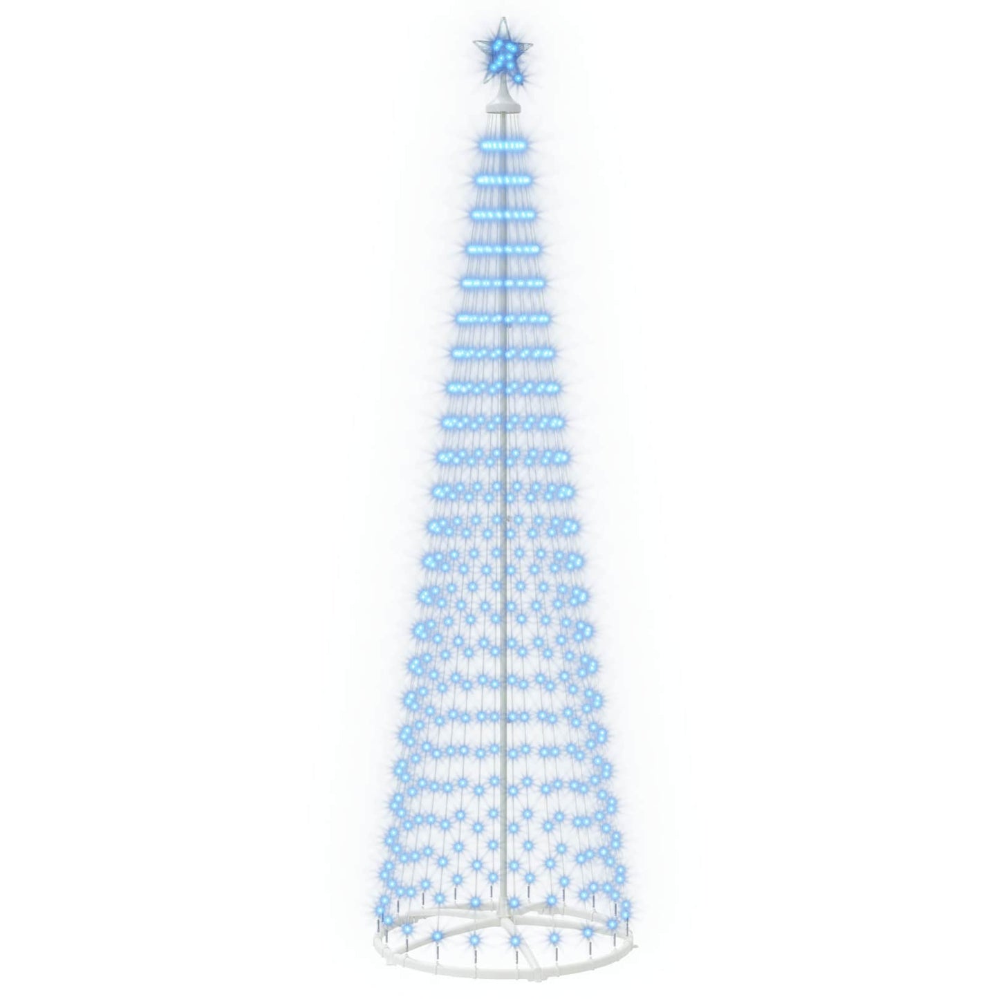 vidaXL Χριστουγεννιάτικο δέντρο κώνος LED 250 εκ. 470 LED Μπλε Ατσάλι