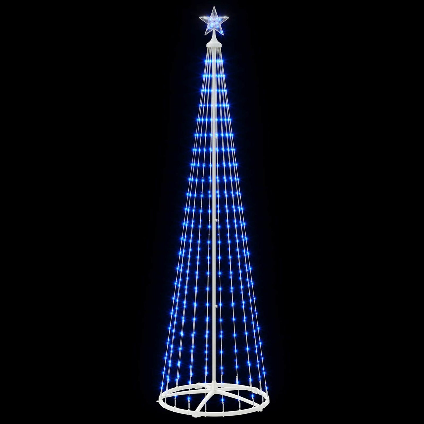 vidaXL Χριστουγεννιάτικο δέντρο κώνος LED 250 εκ. 470 LED Μπλε Ατσάλι
