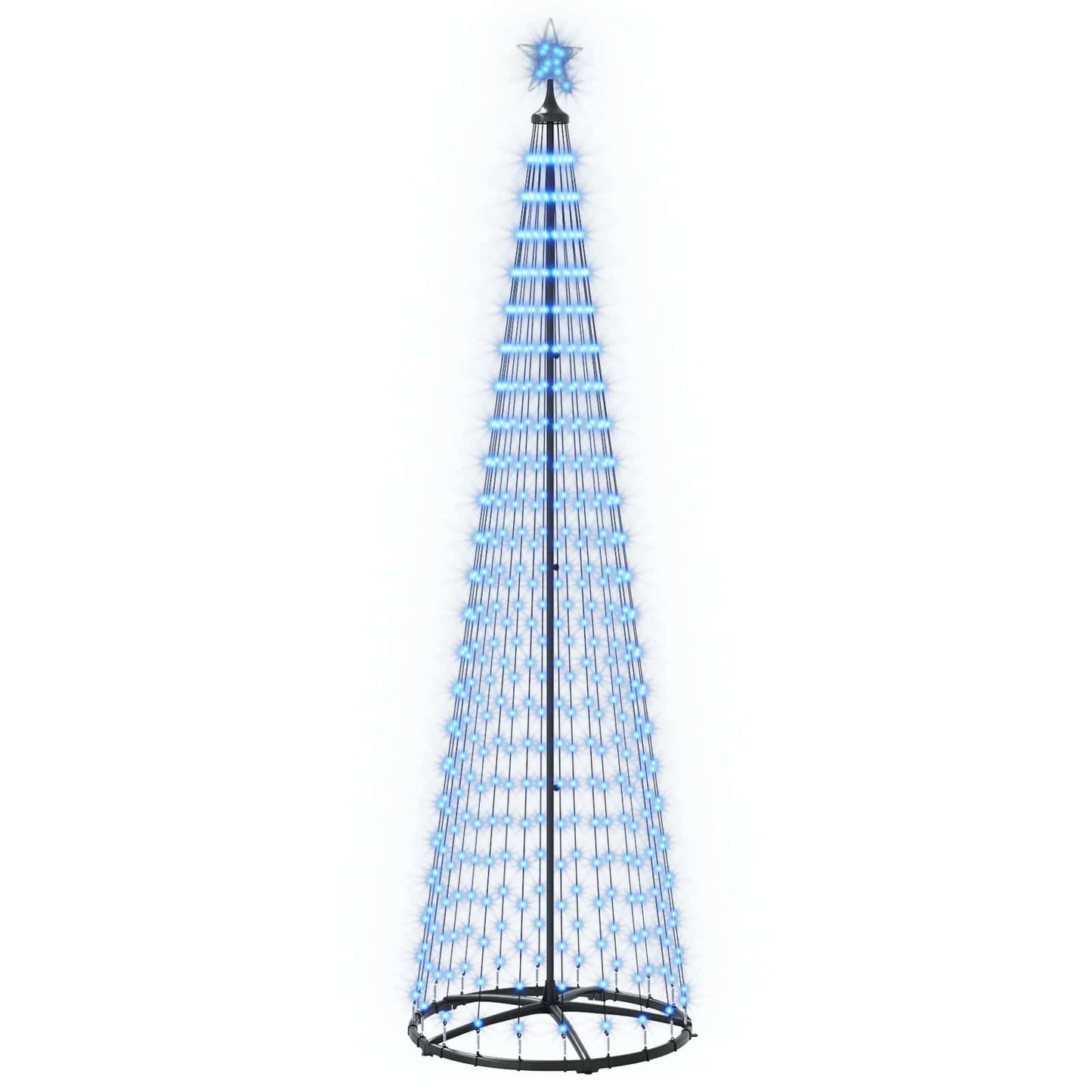 vidaXL Χριστουγεννιάτικο δέντρο κώνος LED 250 εκ. 470 LED Μπλε Ατσάλι