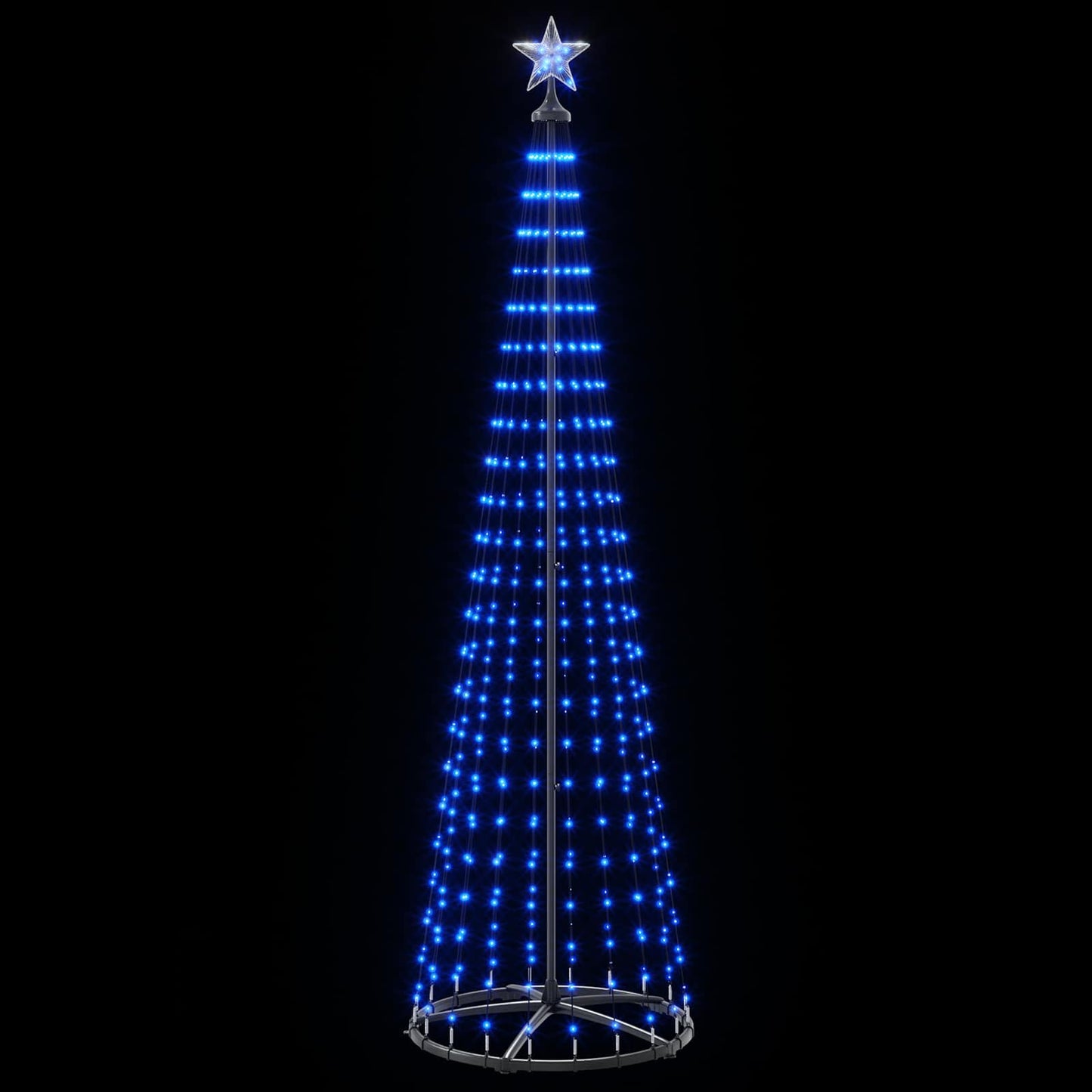 vidaXL Χριστουγεννιάτικο δέντρο κώνος LED 250 εκ. 470 LED Μπλε Ατσάλι