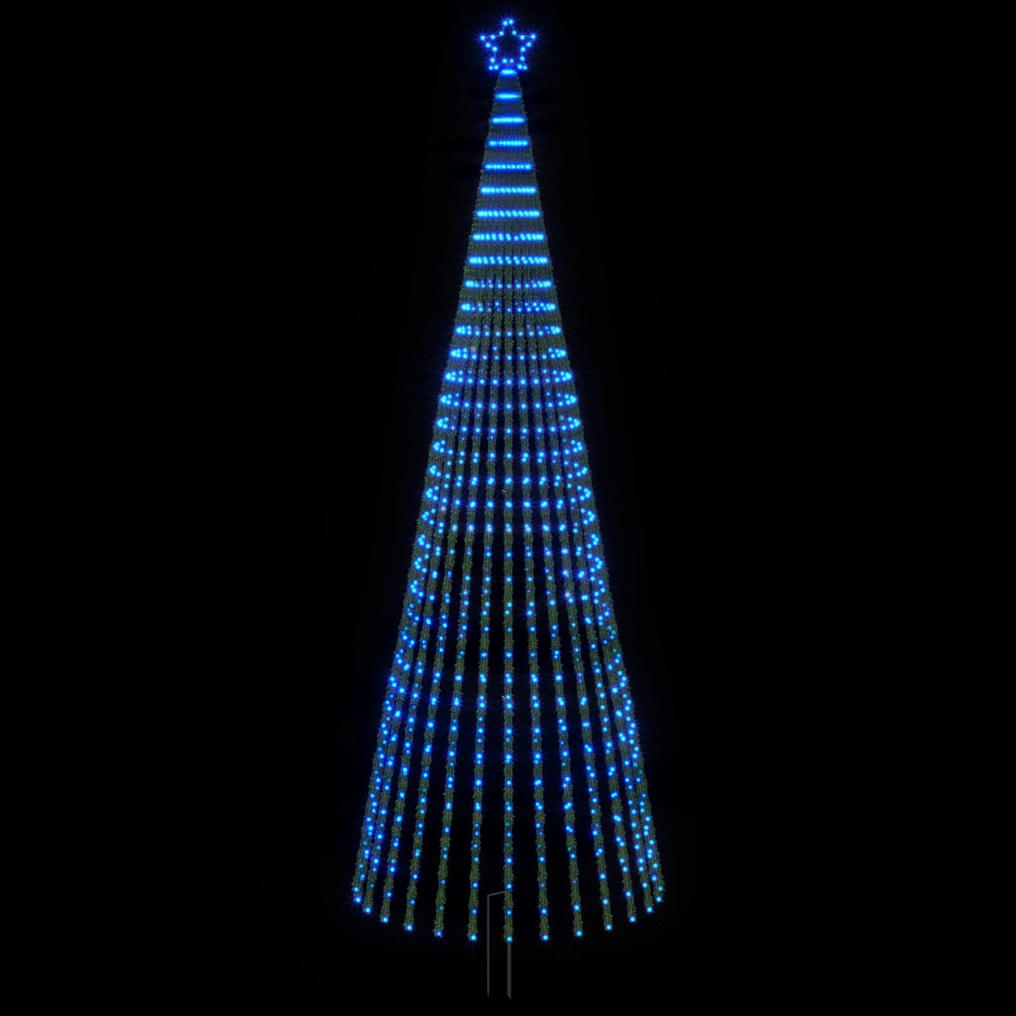 vidaXL LED Χριστουγεννιάτικο Δέντρο 400 εκ. 1028 LED Μπλε Ατσάλι Μαύρο
