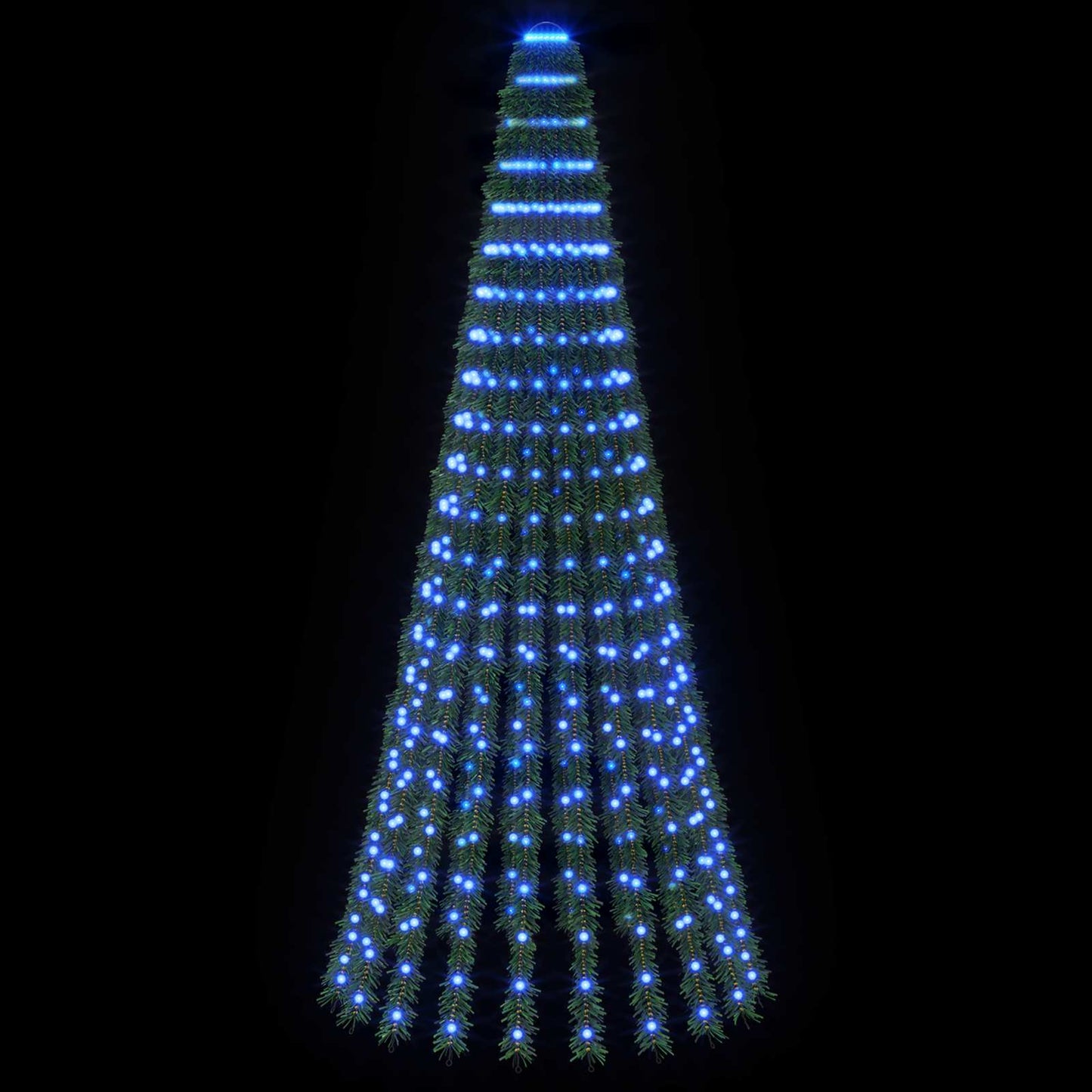 vidaXL LED Χριστουγεννιάτικο Δέντρο 220 εκ. 460 LED Μπλε Ατσάλι