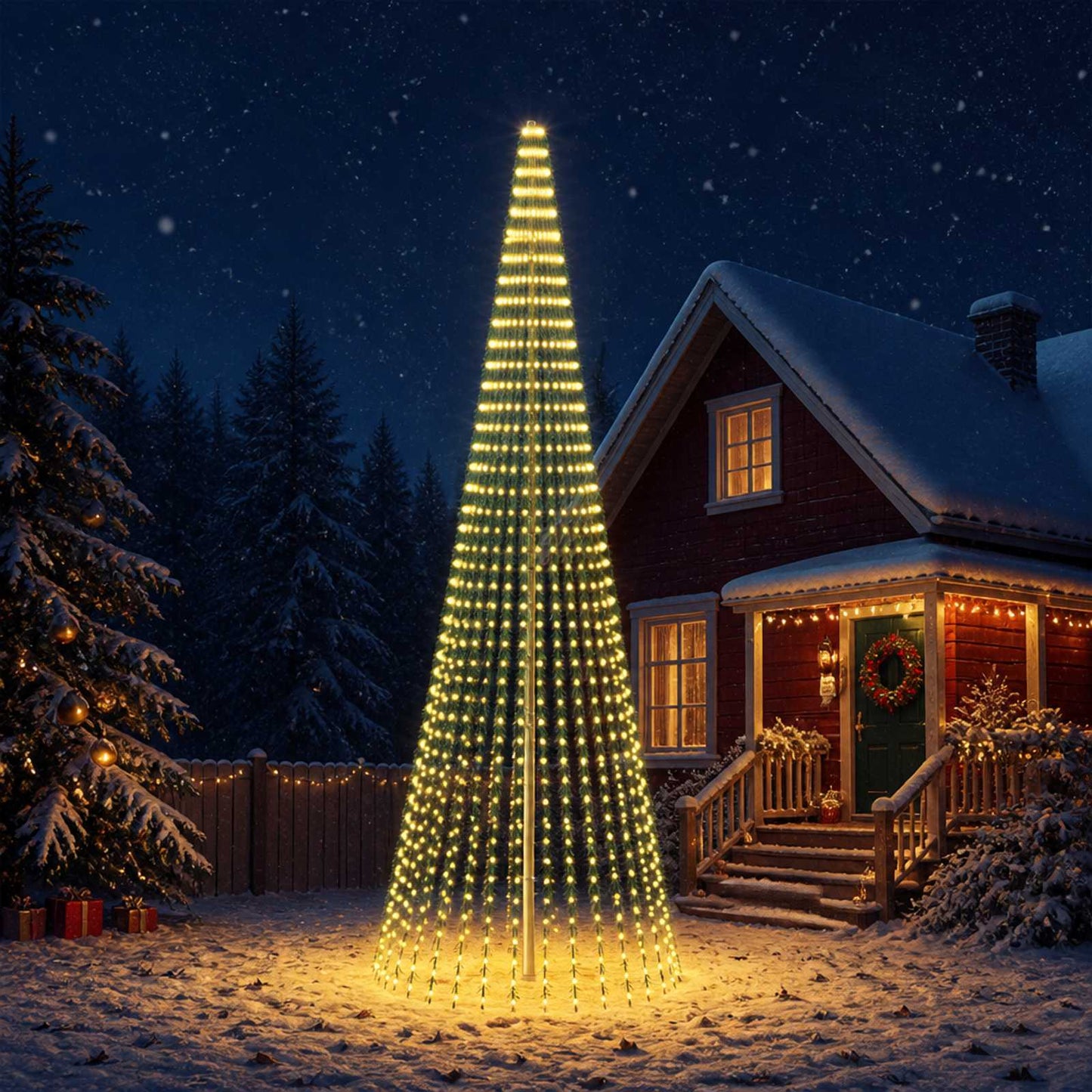 vidaXL LED Χριστουγεννιάτικο Δέντρο 470 εκ. 1504 LED Θερμό λευκό