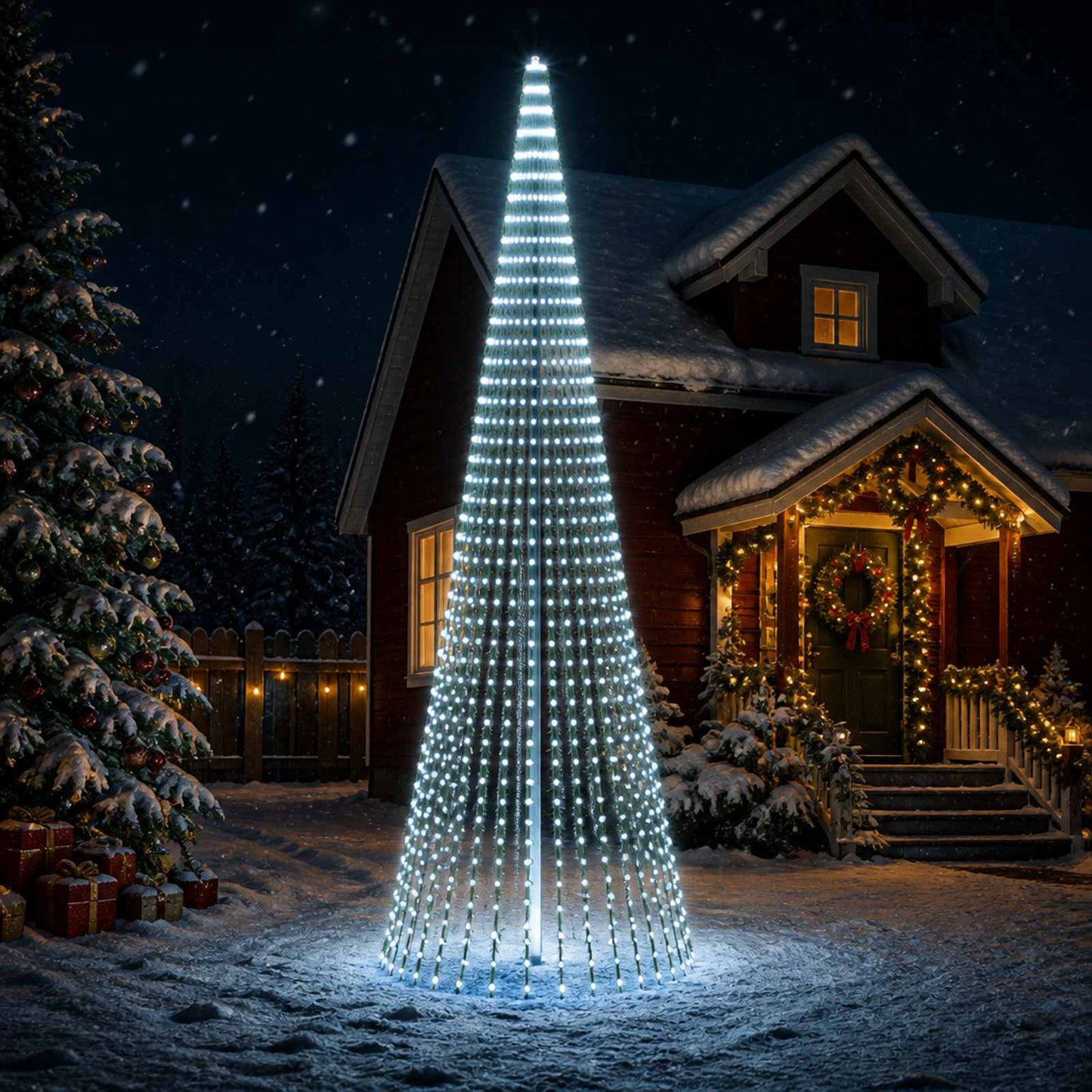 vidaXL LED Χριστουγεννιάτικο Δέντρο 470 εκ. 1504 LED Ψυχρό λευκό