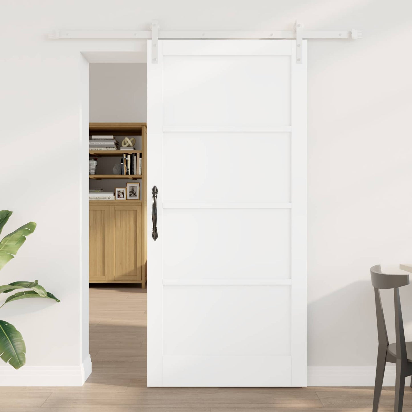 vidaXL Συρόμενη Πόρτα 93 x 202 cm Επεξεργασμένο Ξύλο Λευκό