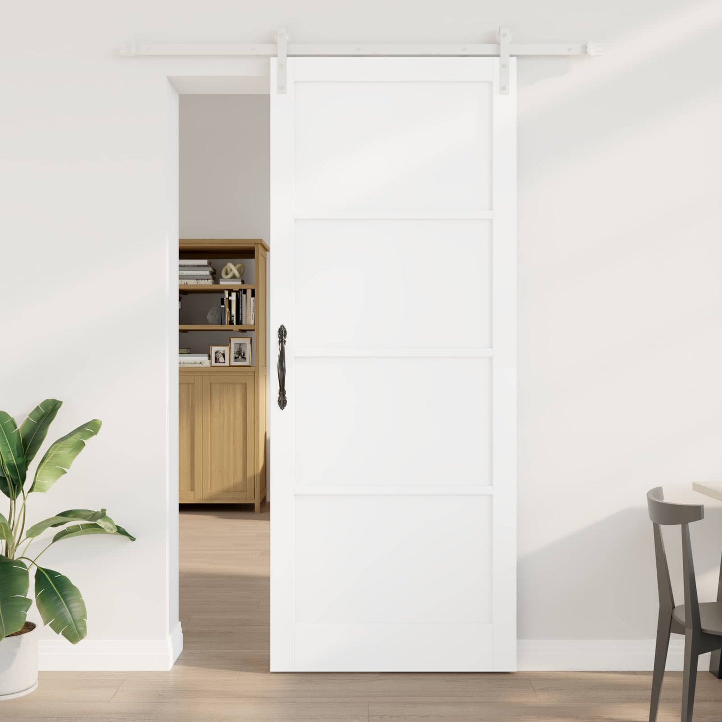 vidaXL Συρόμενη Πόρτα 93 x 232 cm Επεξεργασμένο Ξύλο Λευκό