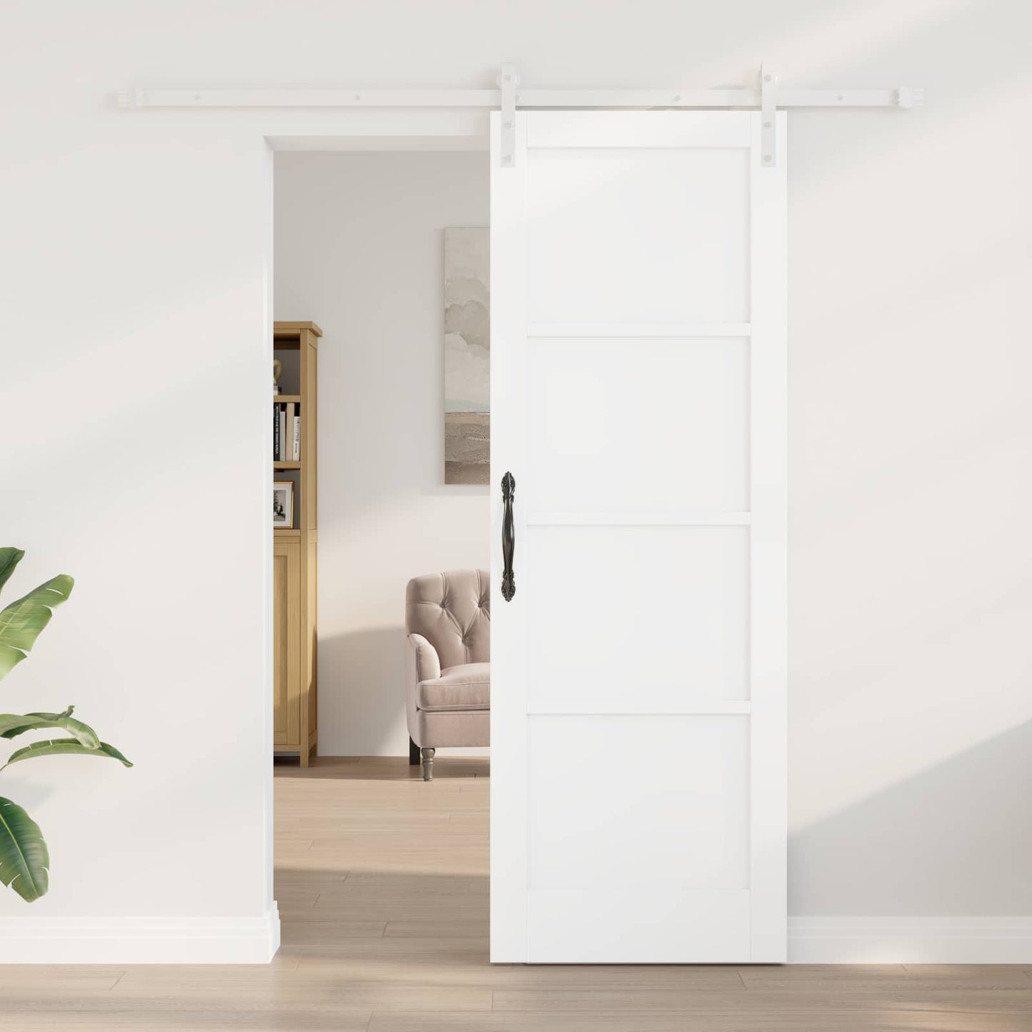 vidaXL Συρόμενη Πόρτα 73,5 x 211 cm Επεξεργασμένο Ξύλο Λευκό
