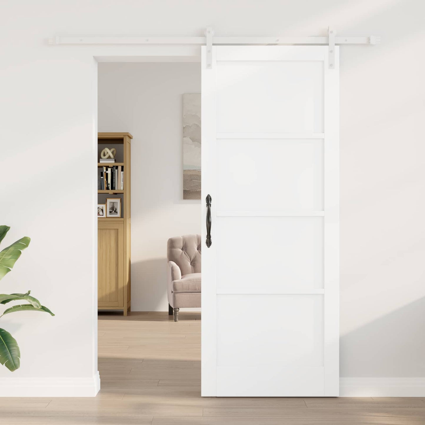 vidaXL Συρόμενη Πόρτα 83 x 211 cm Επεξεργασμένο Ξύλο Λευκό