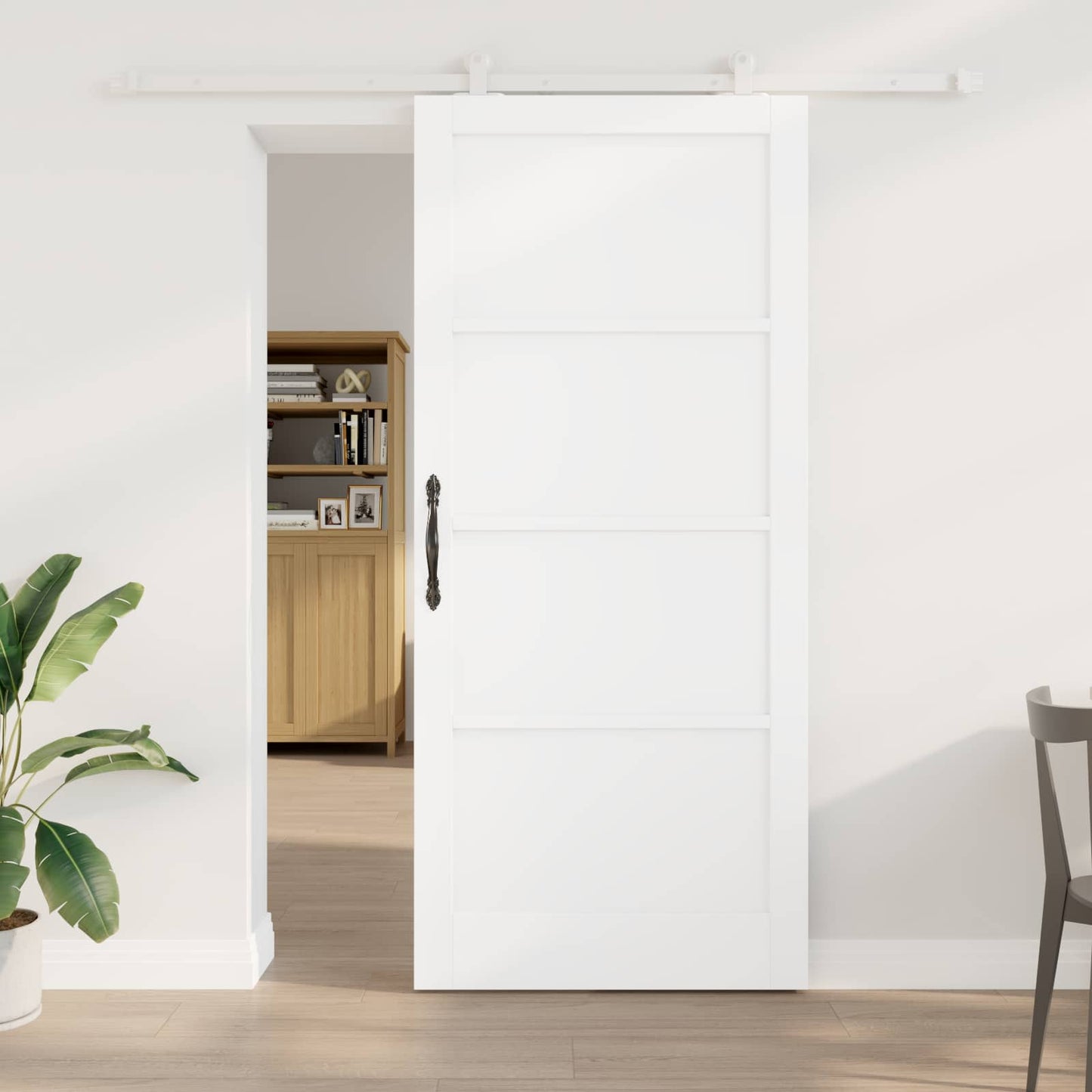 vidaXL Συρόμενη Πόρτα 93 x 211 cm Επεξεργασμένο Ξύλο Λευκό
