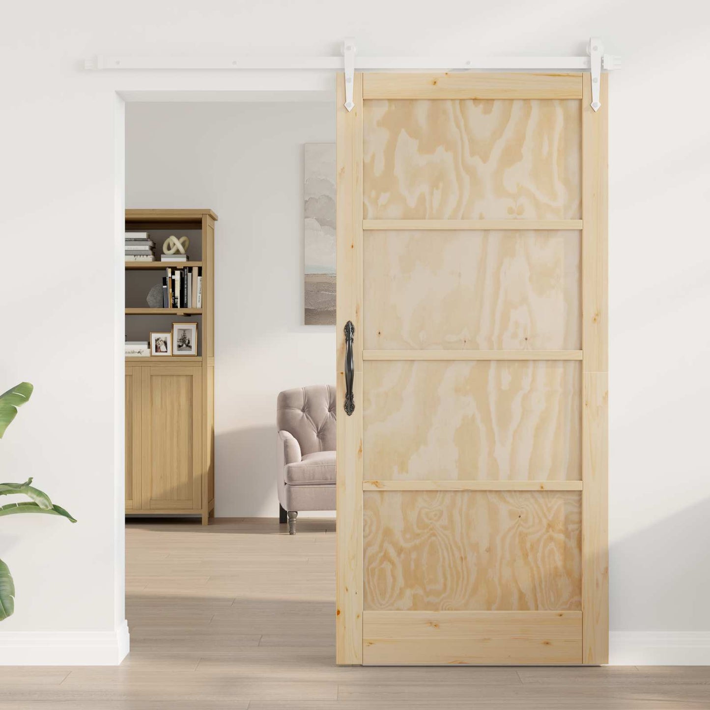 vidaXL Συρόμενη Πόρτα ORKDAL 93 x 202 cm Επεξεργασμένο Ξύλο