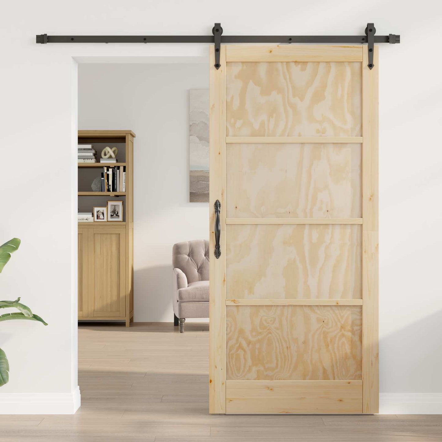 vidaXL Συρόμενη Πόρτα ORKDAL 93 x 202 cm Επεξεργασμένο Ξύλο