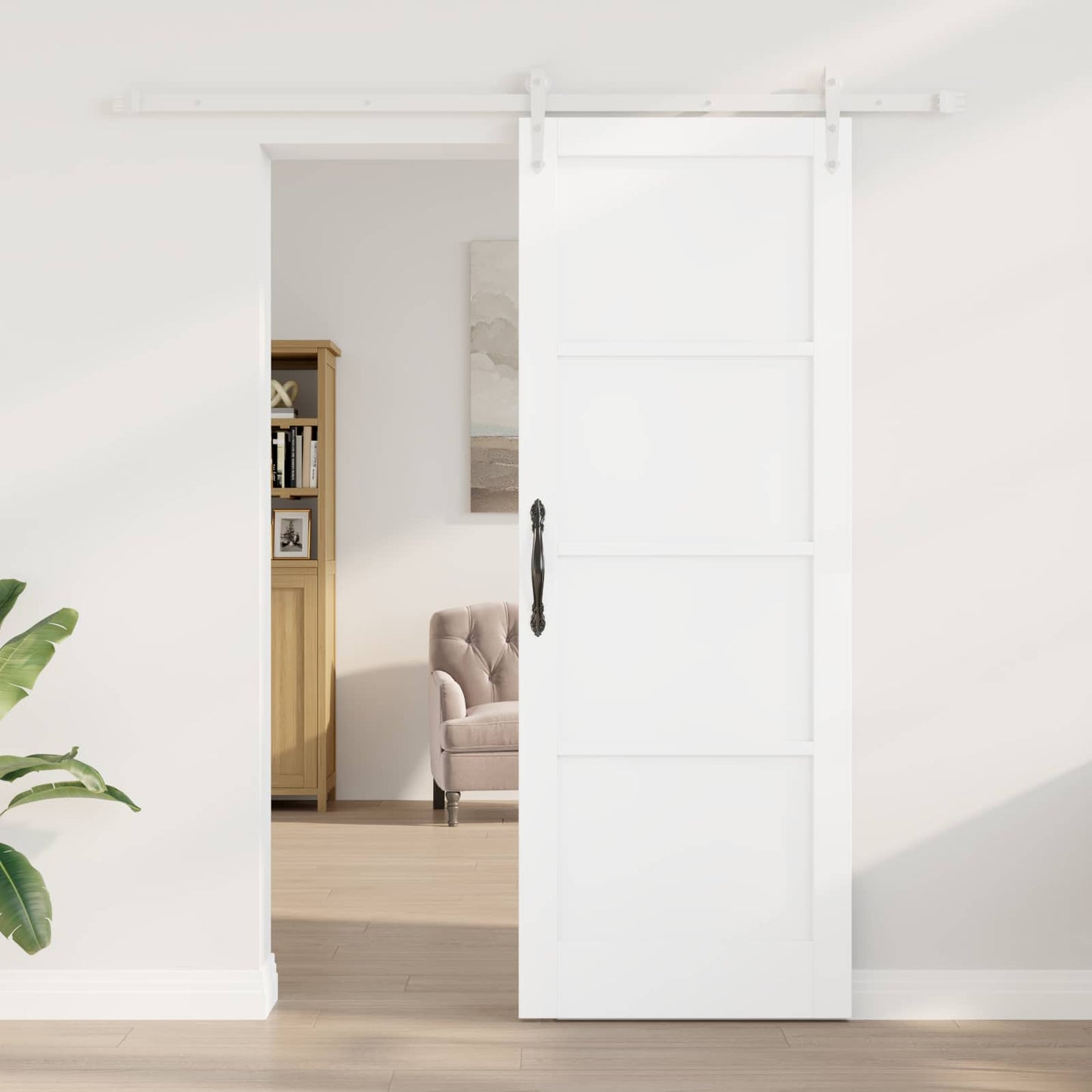 vidaXL Συρόμενη Πόρτα ORKDAL 78 x 211 cm Επεξεργασμένο Ξύλο Λευκό