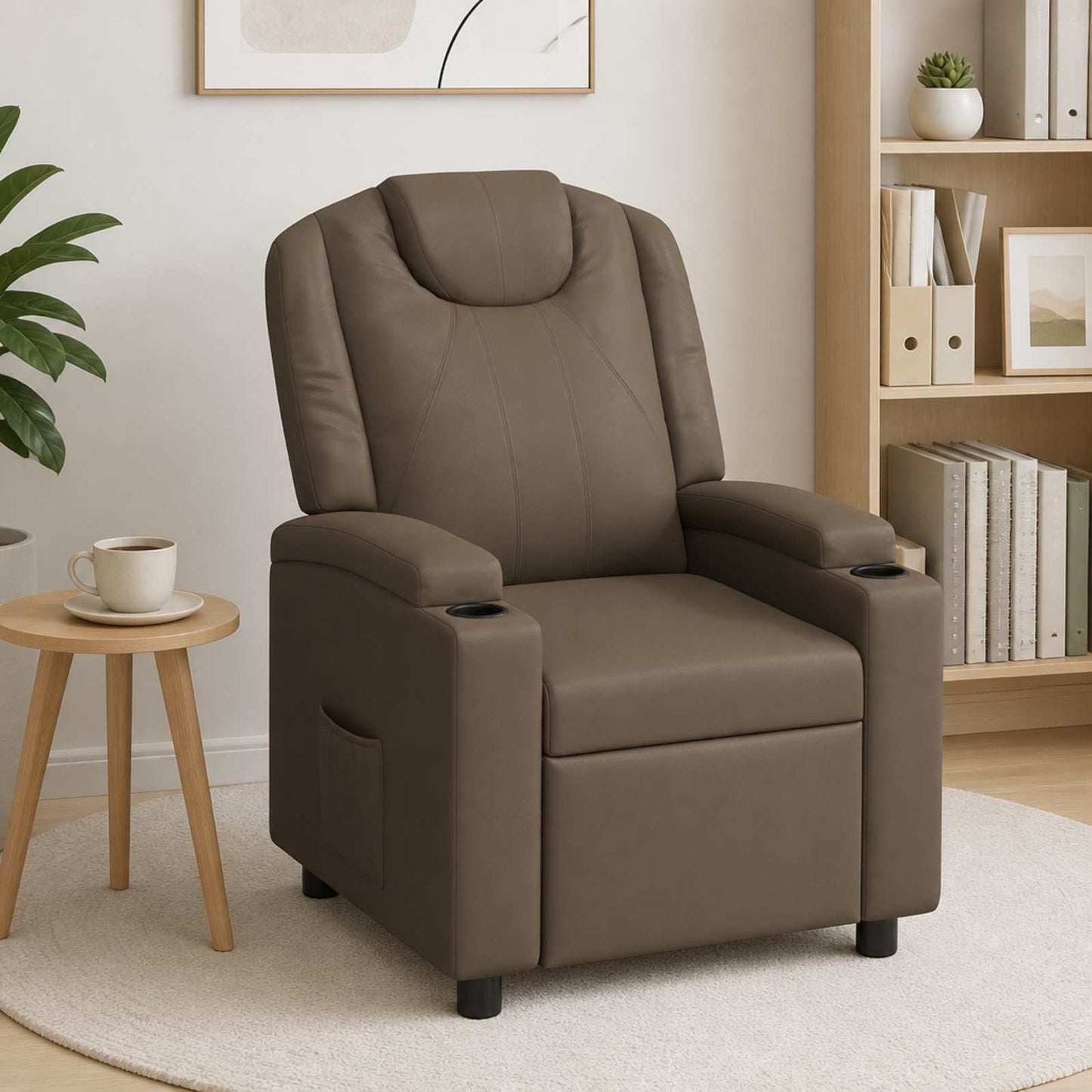 vidaXL Ανακλινόμενη πολυθρόνα Γκρι 75 x 95 x 106 εκ. Ύφασμα