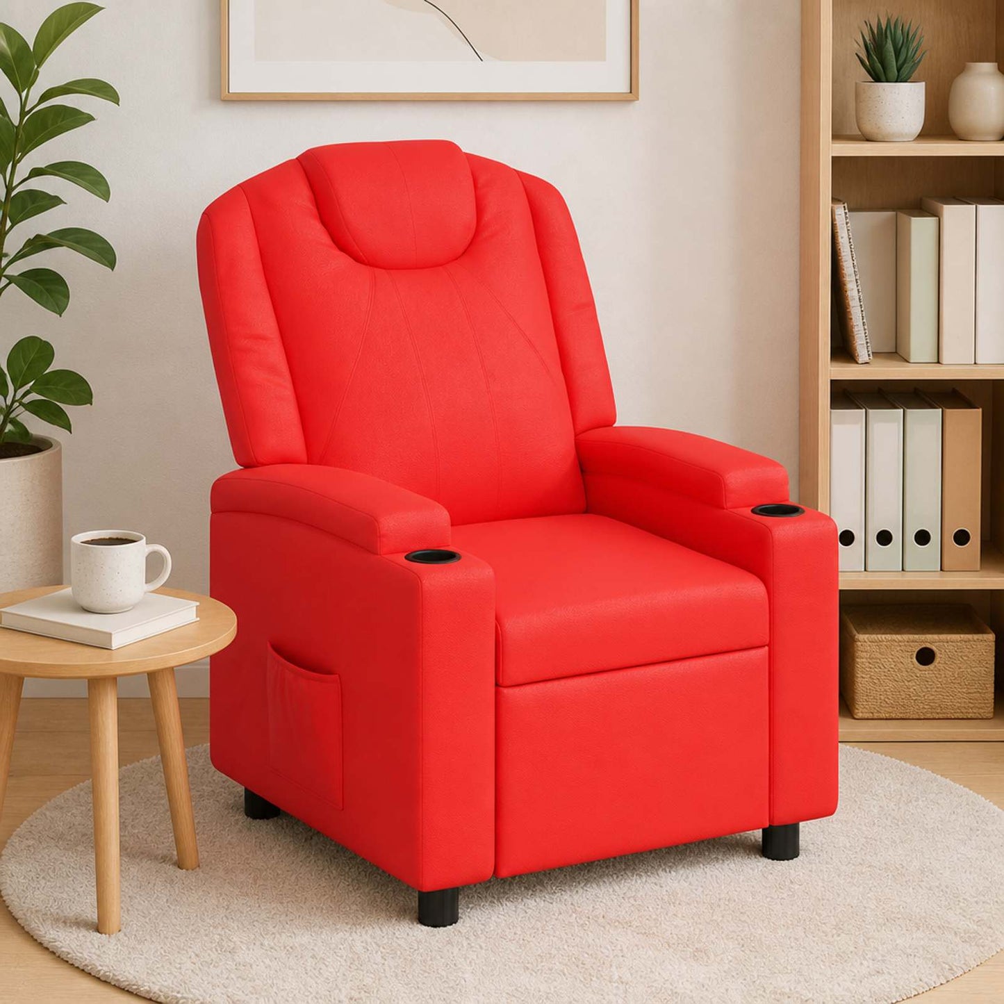 vidaXL Ανακλινόμενη πολυθρόνα Κόκκινο 75 x 95 x 106 εκ. Ύφασμα