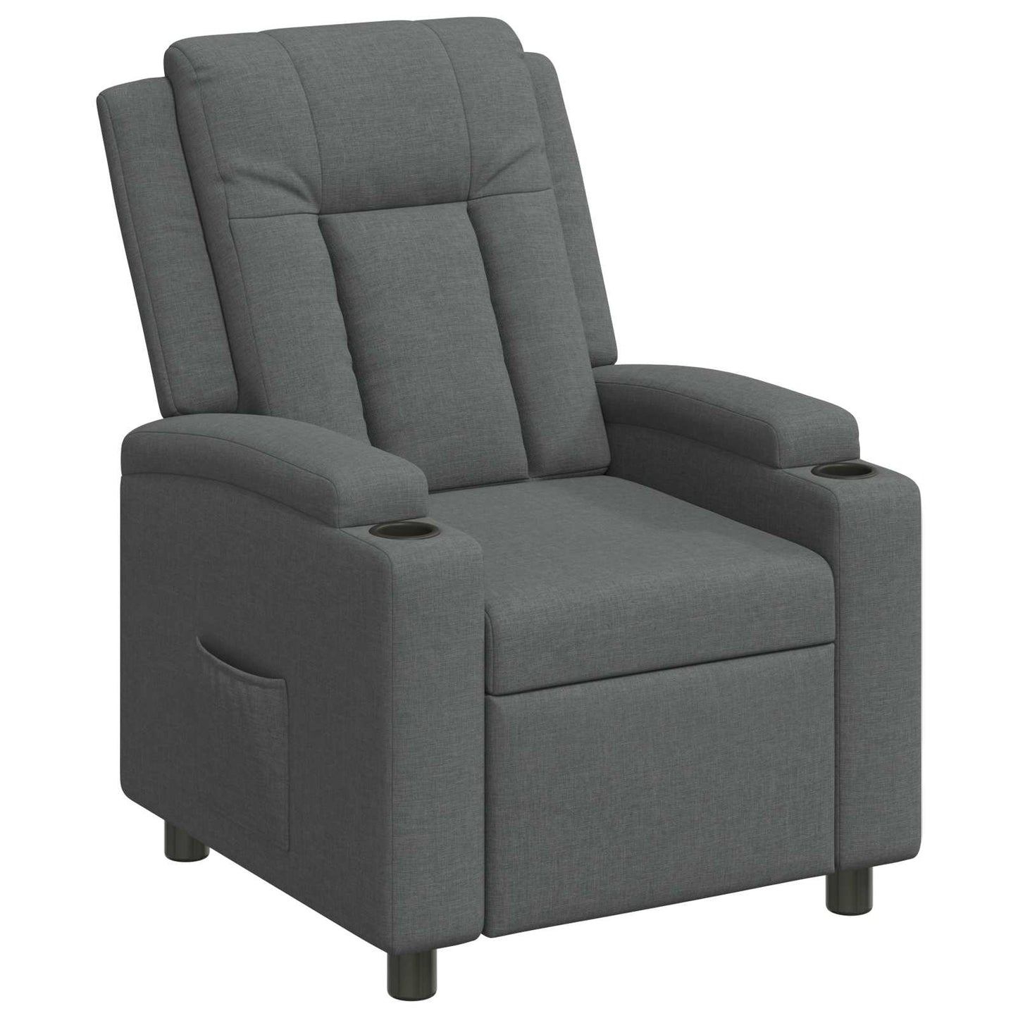 vidaXL Ανακλινόμενη πολυθρόνα Σκούρο Γκρι 75 x 95 x 100 cm Ύφασμα