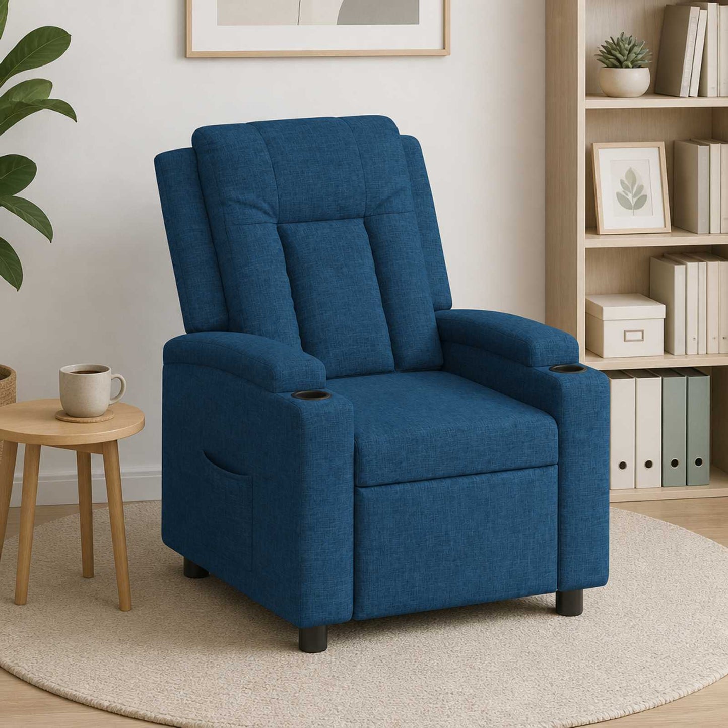 vidaXL Ανακλινόμενη πολυθρόνα Μπλε 75 x 95 x 100 cm Ύφασμα