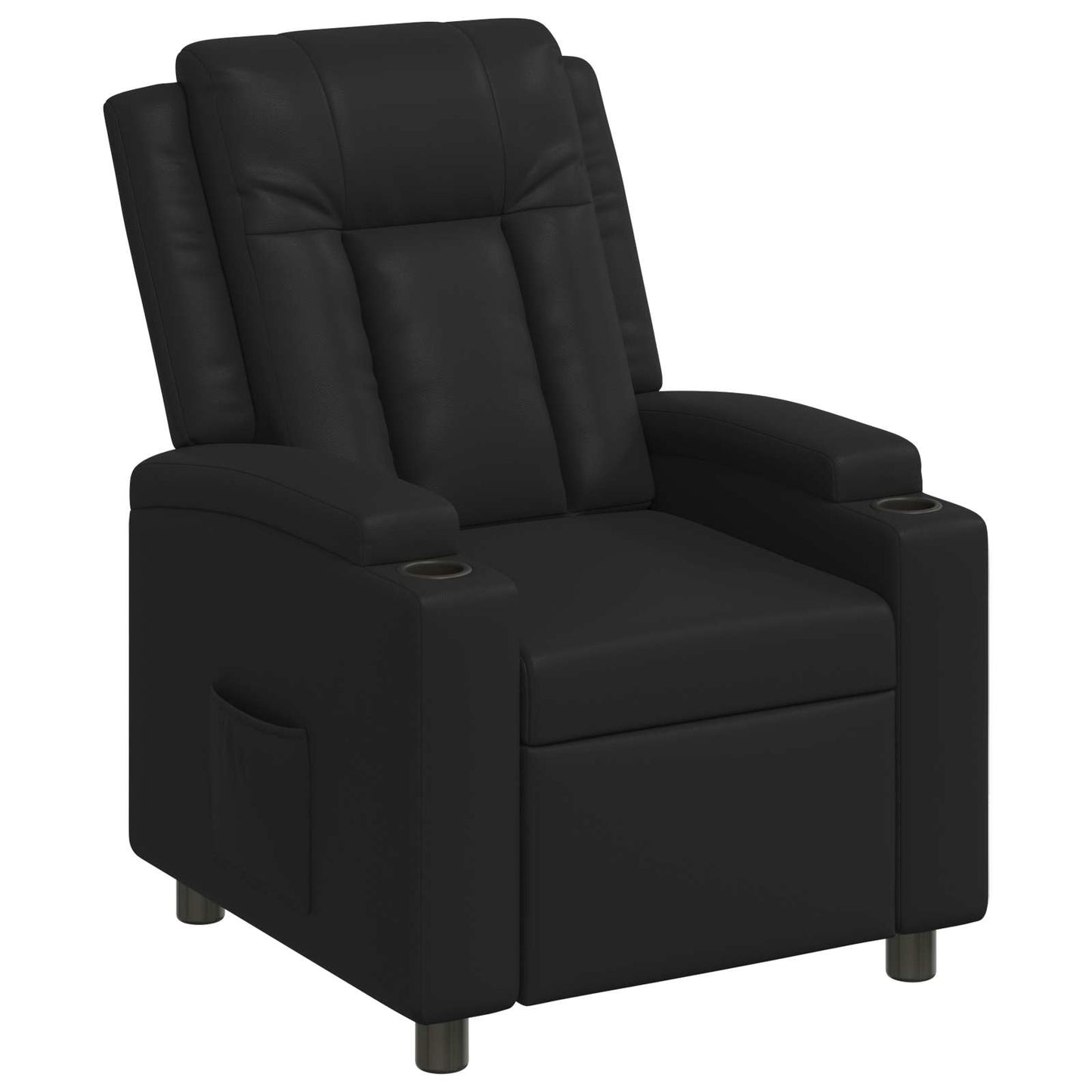 vidaXL Ανακλινόμενη πολυθρόνα Μαύρο 75 x 95 x 100 cm Ύφασμα