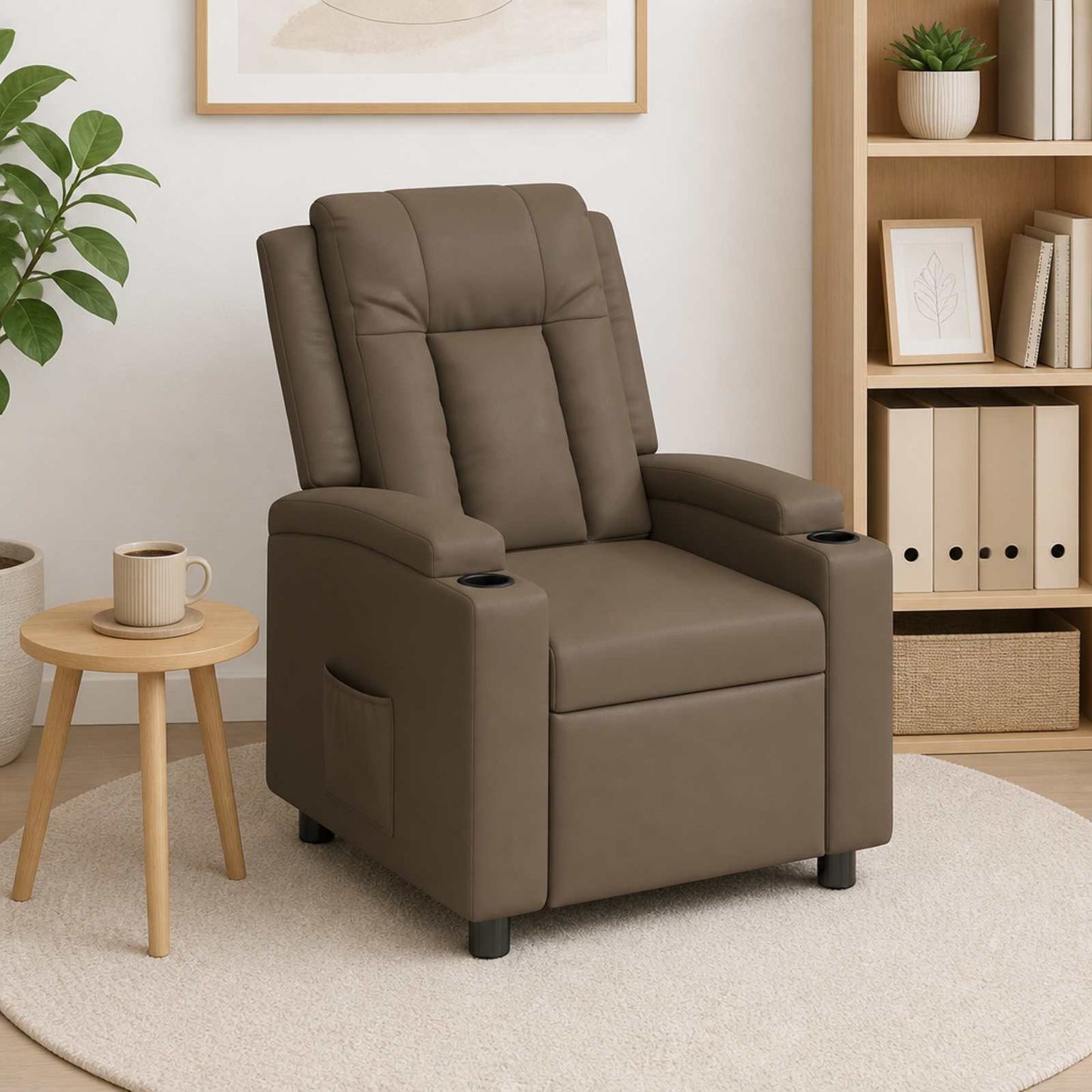 vidaXL Ανακλινόμενη πολυθρόνα Γκρι 75 x 95 x 100 cm Ύφασμα