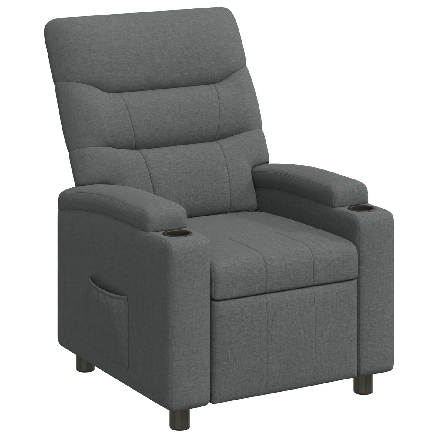 vidaXL Ανακλινόμενη πολυθρόνα Σκούρο Γκρι 75 x 95 x 103 cm Ύφασμα
