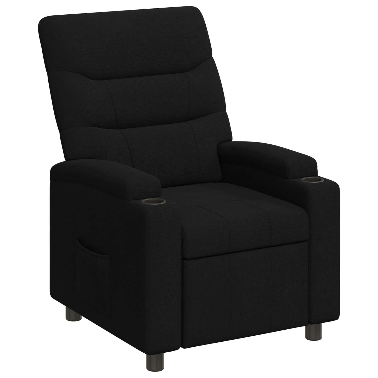 vidaXL Ανακλινόμενη πολυθρόνα Μαύρο 75 x 95 x 103 cm Ύφασμα