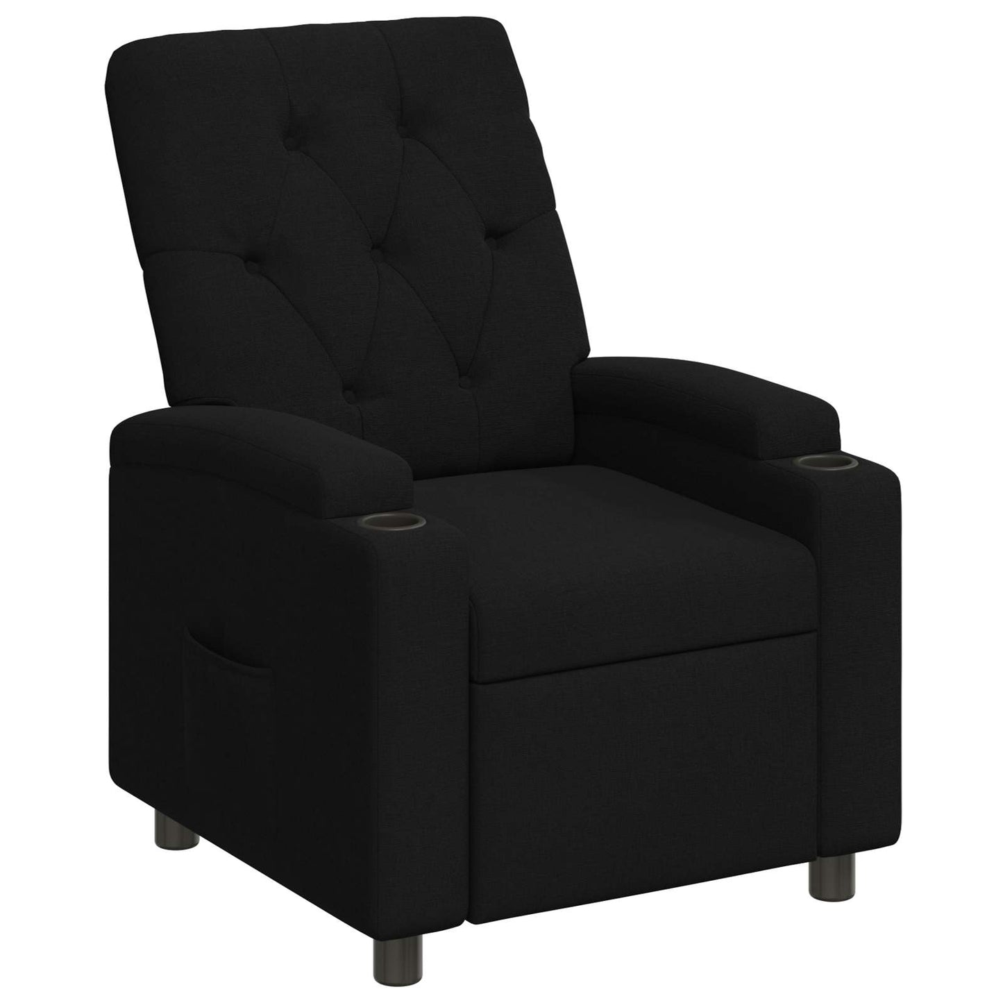 vidaXL Ανακλινόμενη πολυθρόνα Μαύρο 75 x 95 x 101 cm Ύφασμα