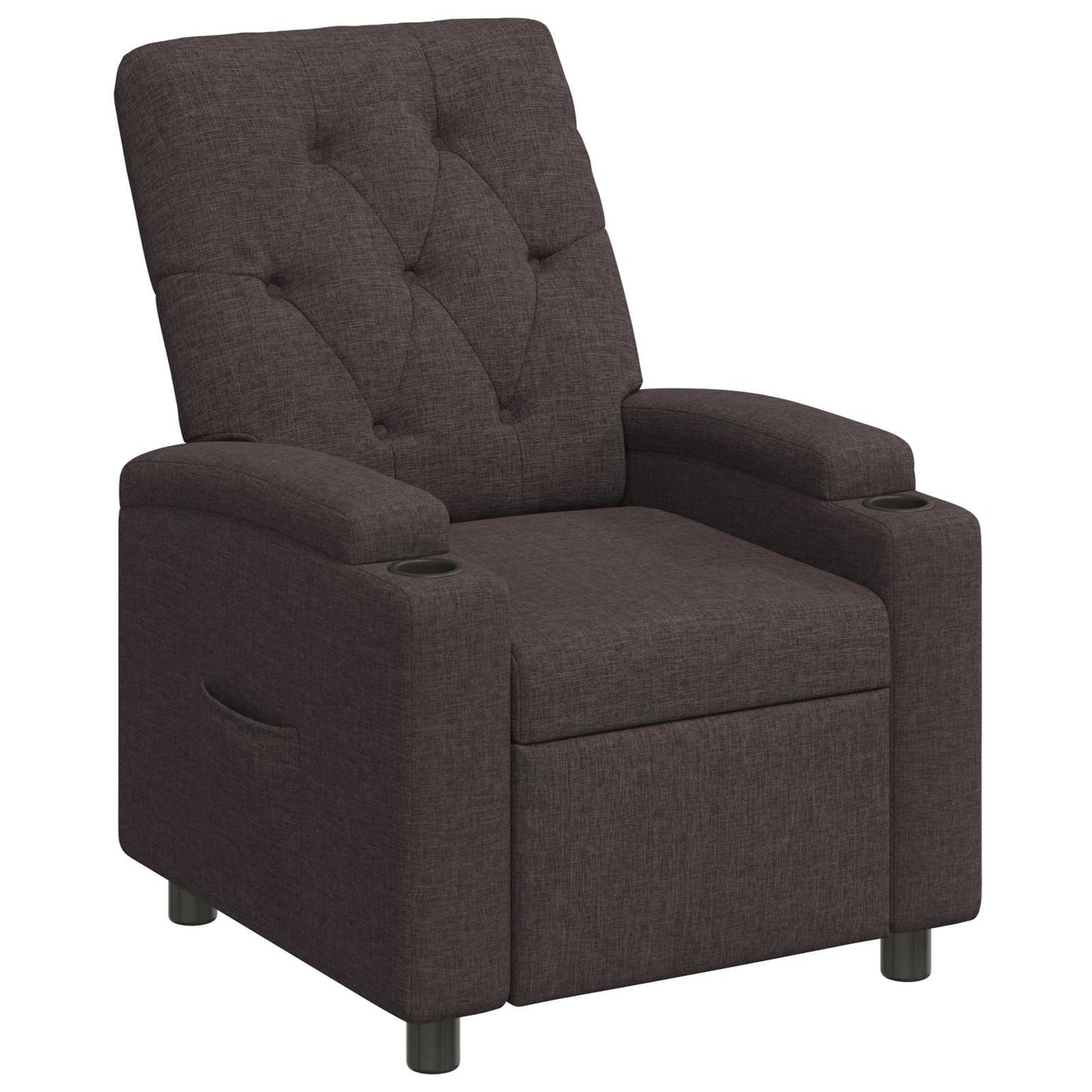 vidaXL Ανακλινόμενη πολυθρόνα Σκούρο Καφέ 75 x 95 x 101 cm Ύφασμα