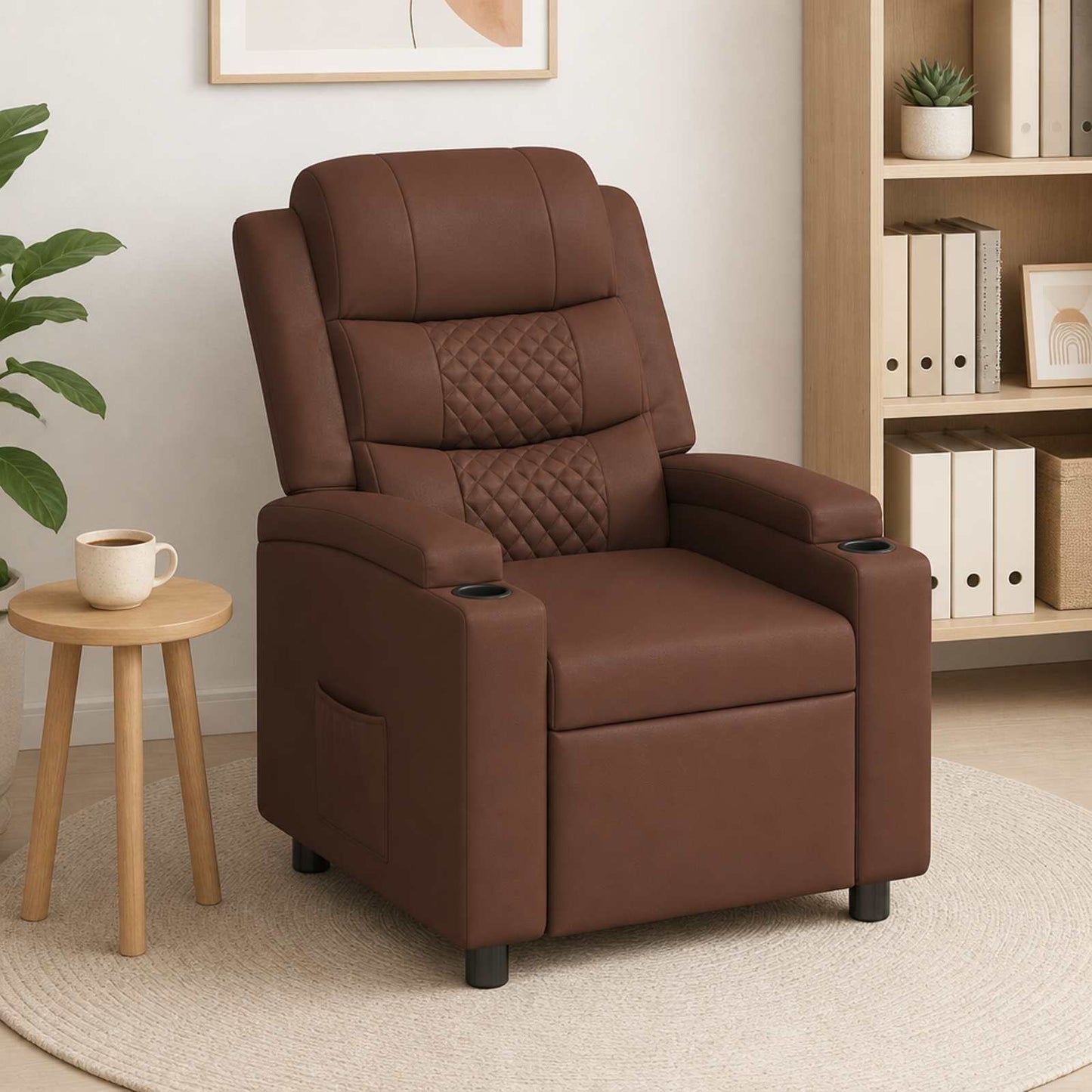 vidaXL Ανακλινόμενη πολυθρόνα Καφέ 75 x 93 x 98 cm Ύφασμα