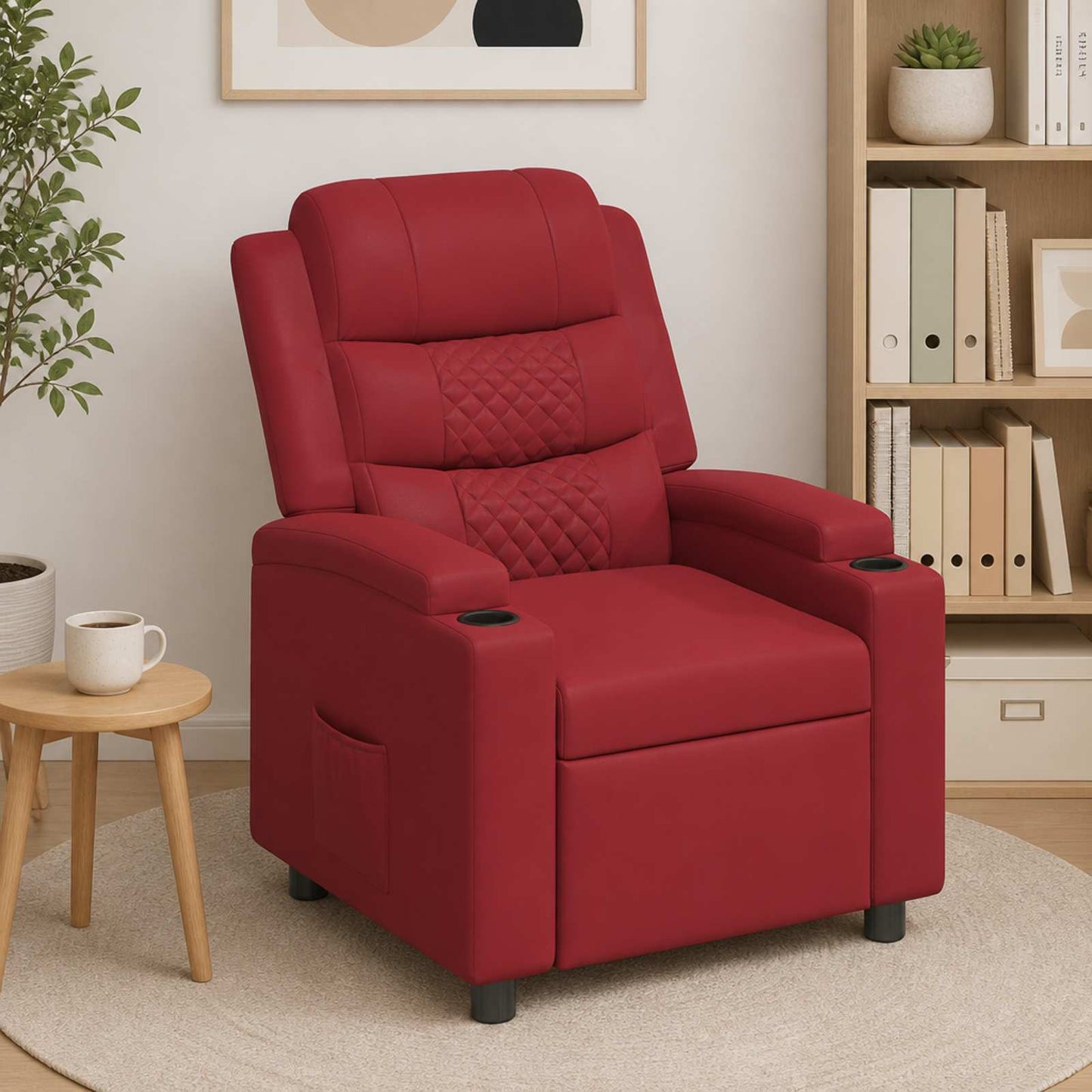 vidaXL Ανακλινόμενη πολυθρόνα Κόκκινο 75 x 93 x 98 cm Ύφασμα
