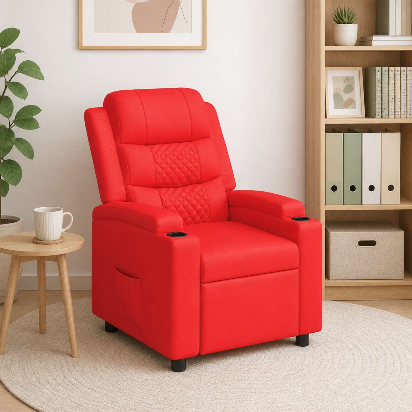 vidaXL Ανακλινόμενη πολυθρόνα Κόκκινο 75 x 93 x 98 cm Ύφασμα