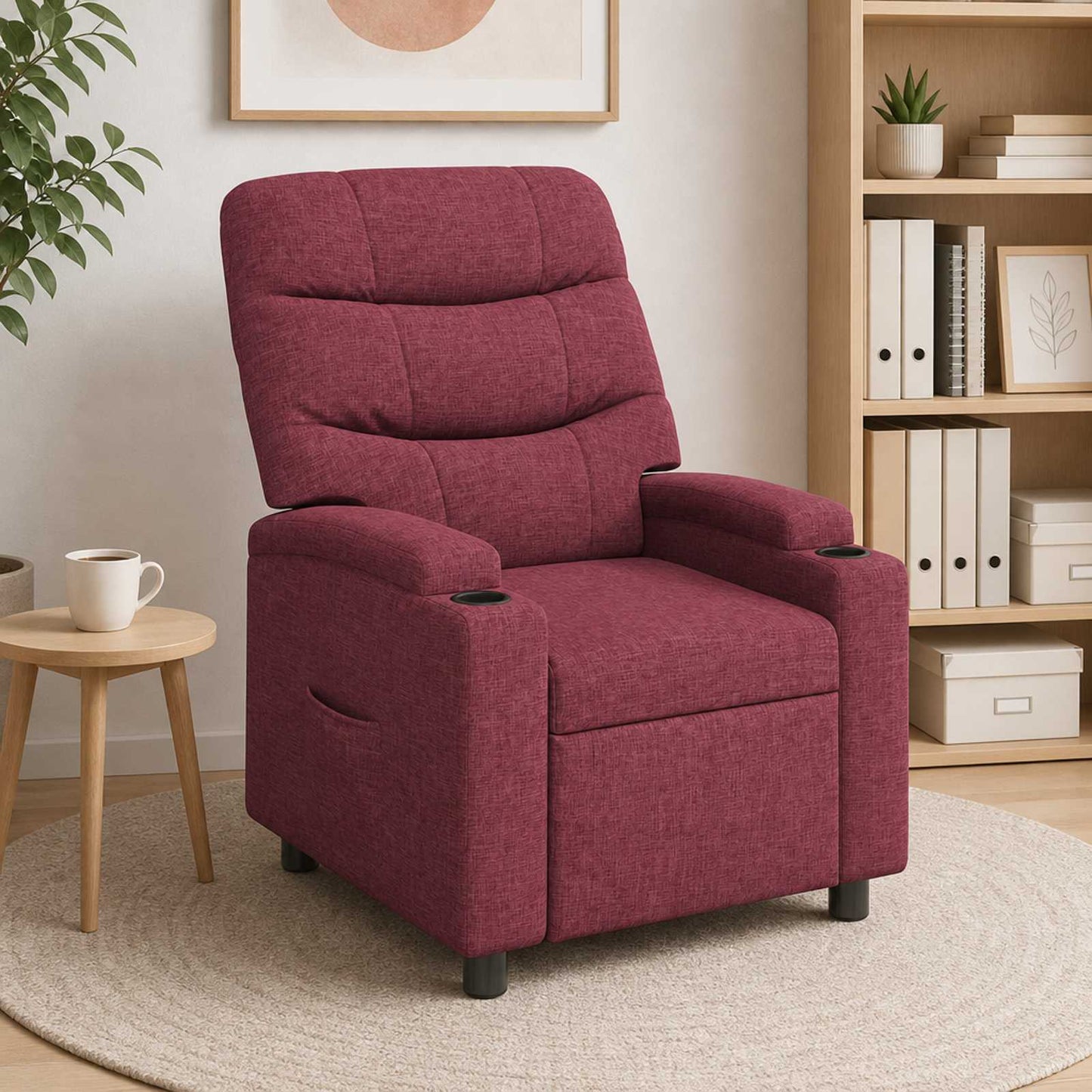 vidaXL Ανακλινόμενη πολυθρόνα Κόκκινο 75 x 93 x 102 cm Ύφασμα