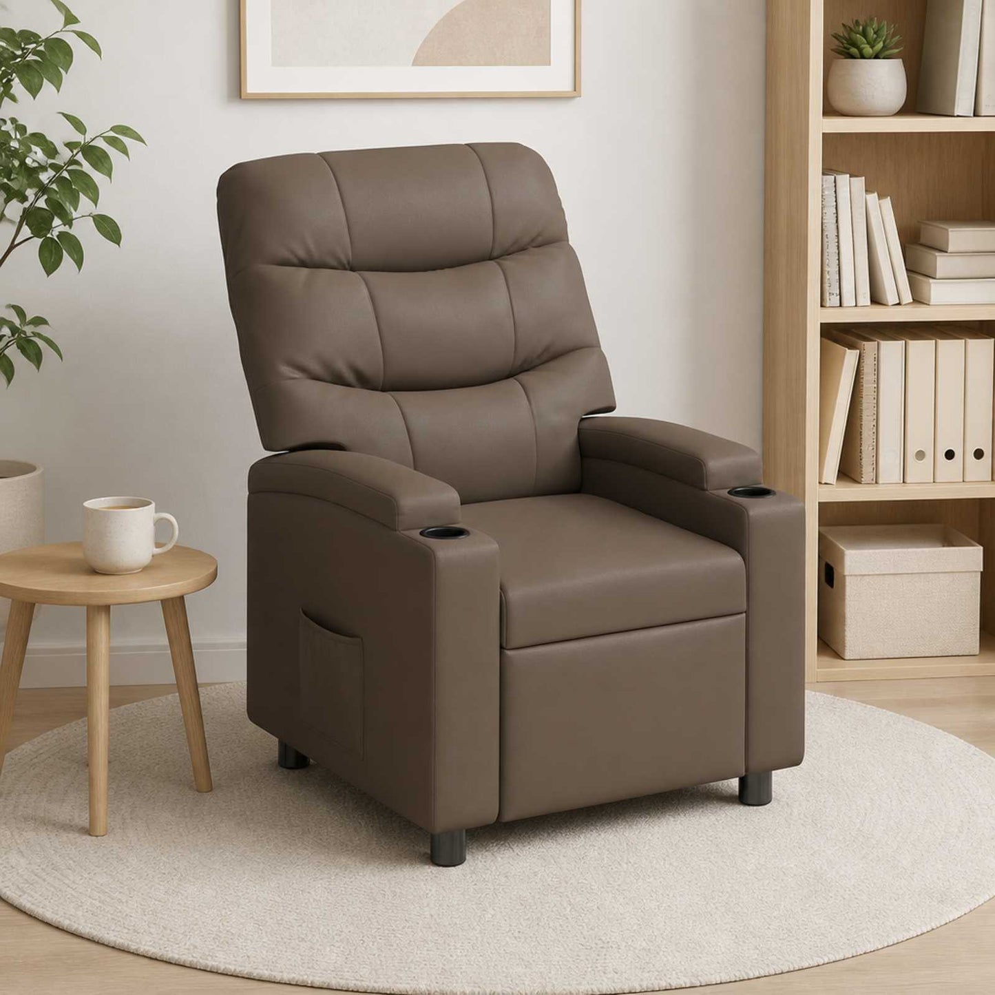 vidaXL Ανακλινόμενη πολυθρόνα Γκρι 75 x 93 x 102 cm Ύφασμα