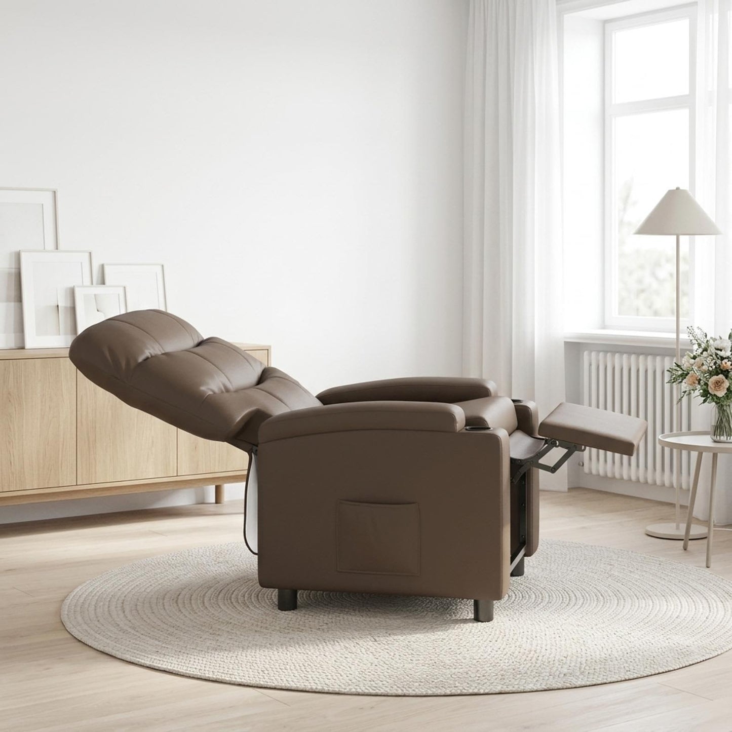 vidaXL Ανακλινόμενη πολυθρόνα Γκρι 75 x 93 x 102 cm Ύφασμα