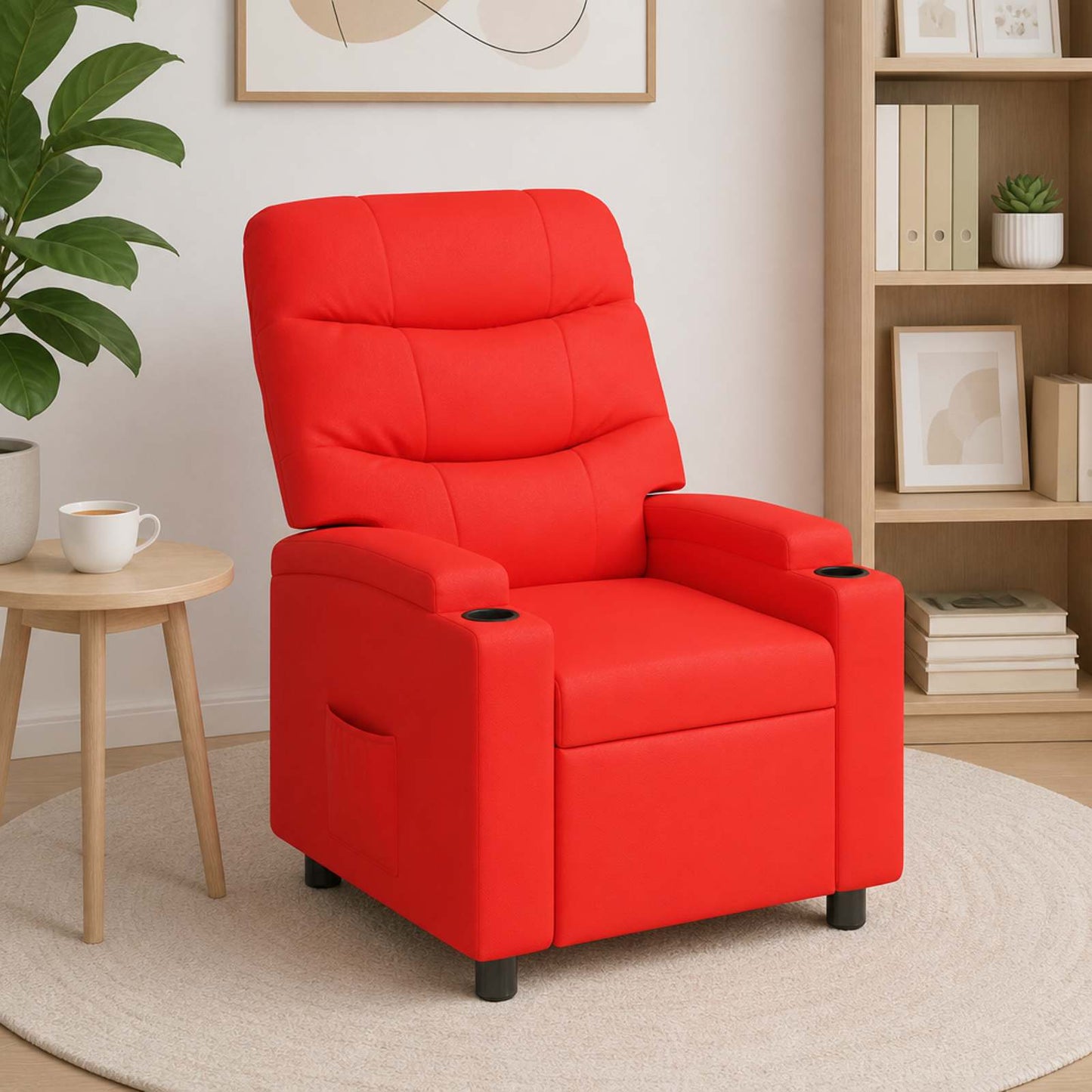 vidaXL Ανακλινόμενη πολυθρόνα Κόκκινο 75 x 93 x 102 cm Ύφασμα