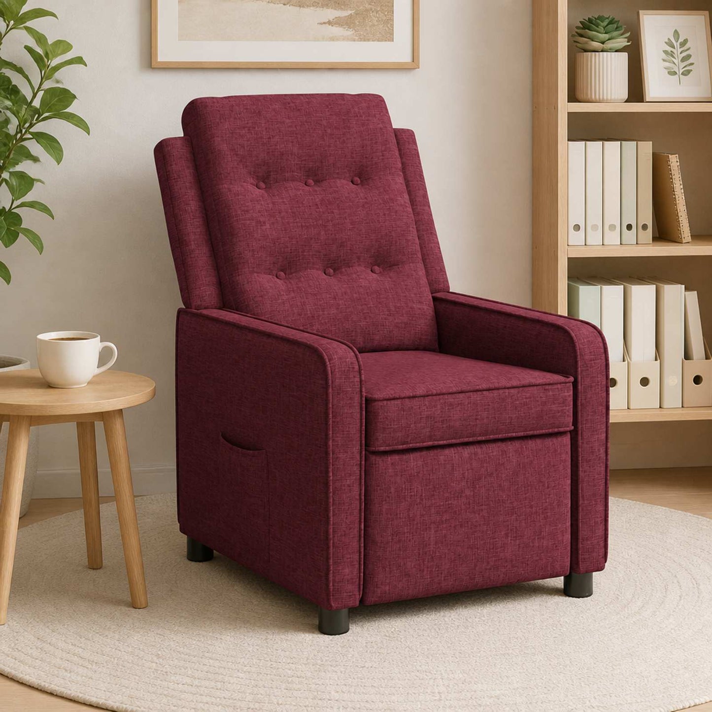 vidaXL Ανακλινόμενη πολυθρόνα Κόκκινο 65 x 93 x 102 cm Ύφασμα