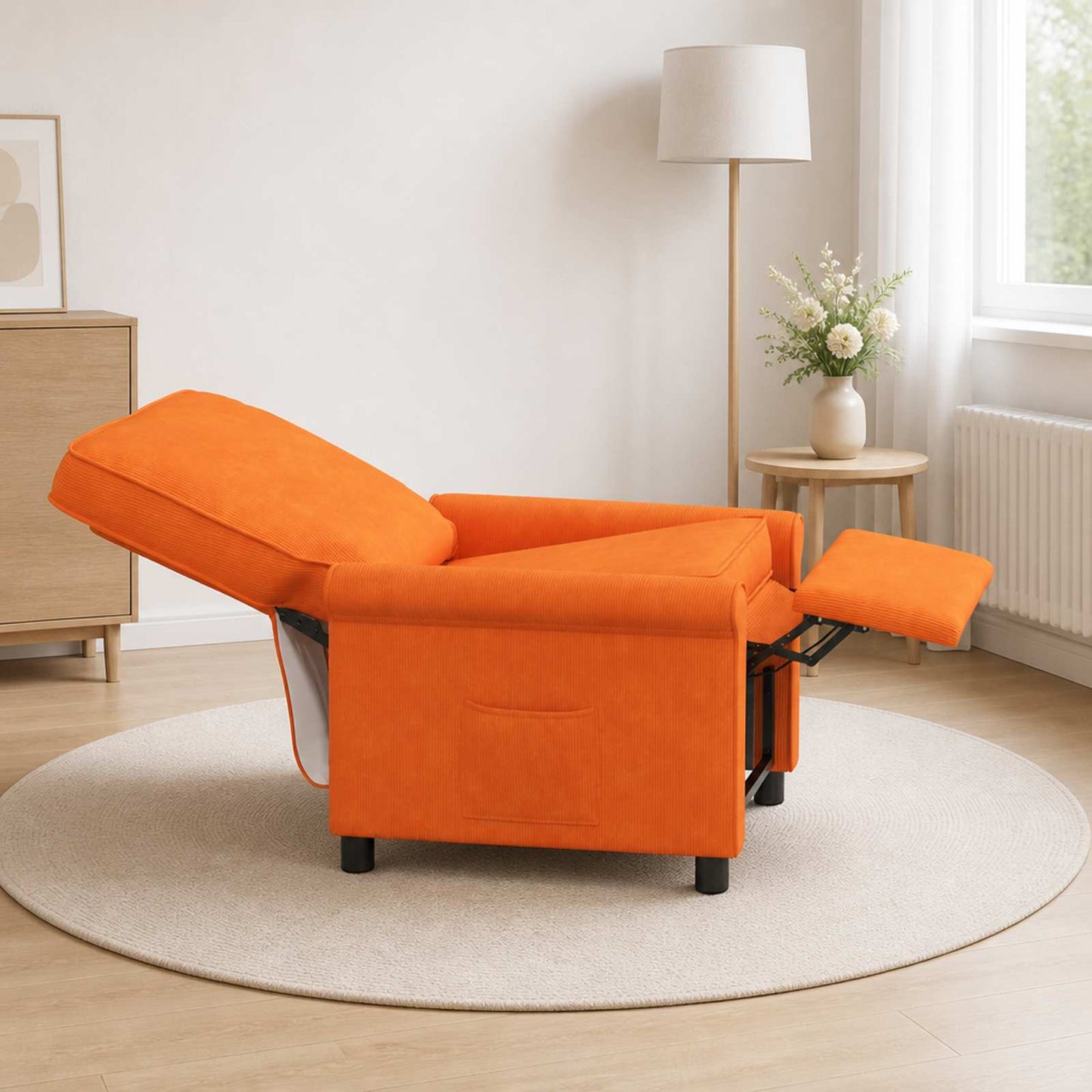 vidaXL Ανακλινόμενη πολυθρόνα Πορτοκαλί 69 x 95 x 101 cm Ύφασμα