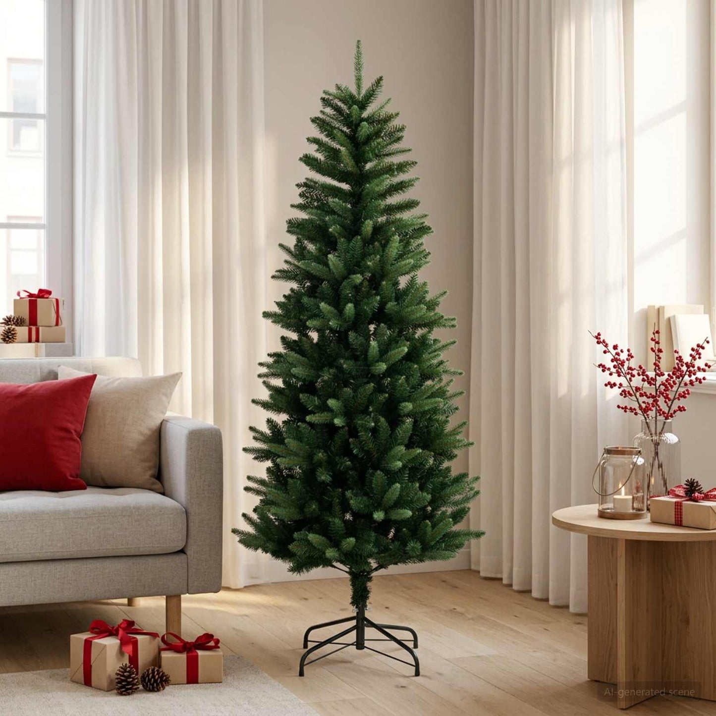 vidaXL Artificial Hinged Christmas Tree 150 εκ. ΠΕ και PVC Πράσινο