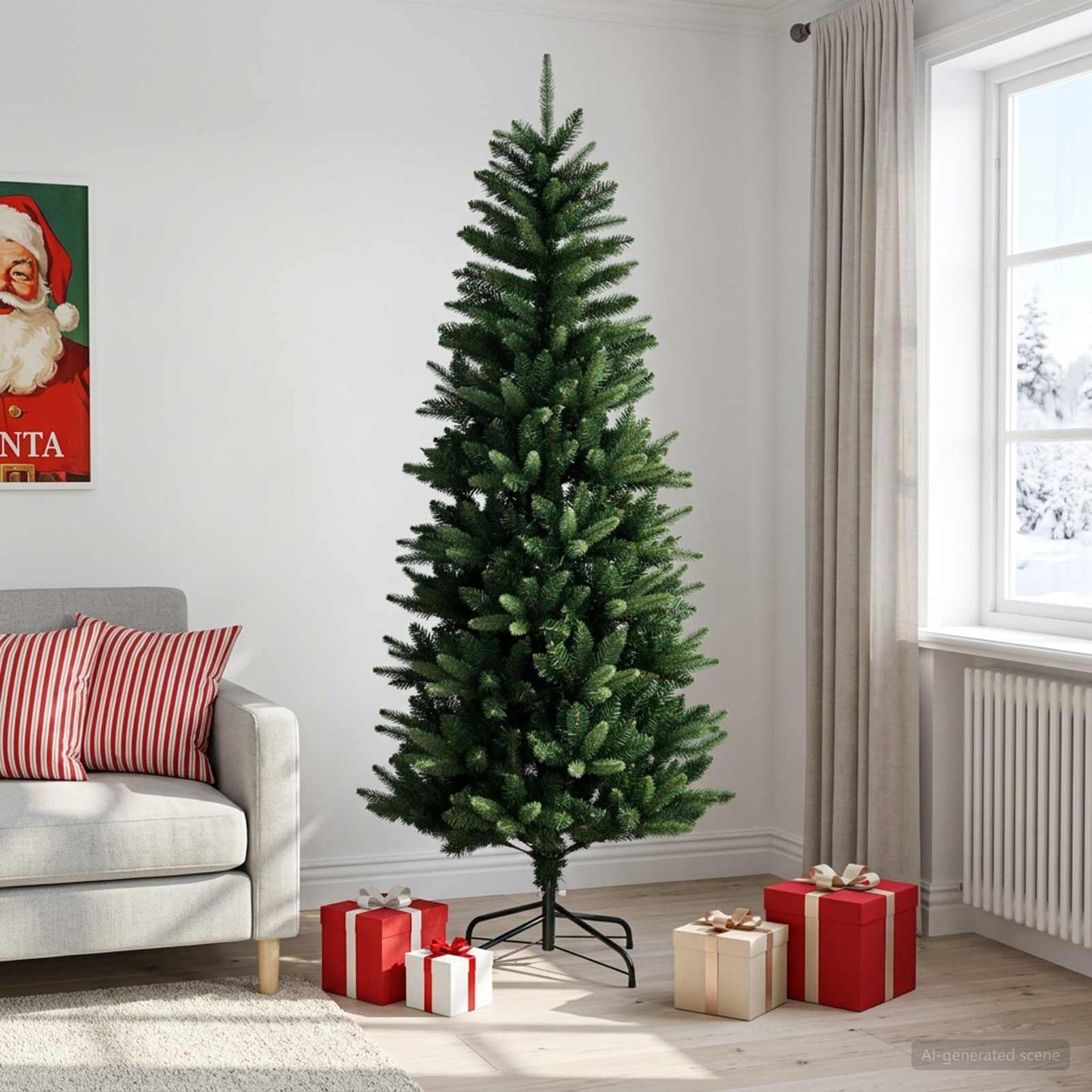 vidaXL Artificial Hinged Christmas Tree 210 εκ. ΠΕ και PVC Πράσινο