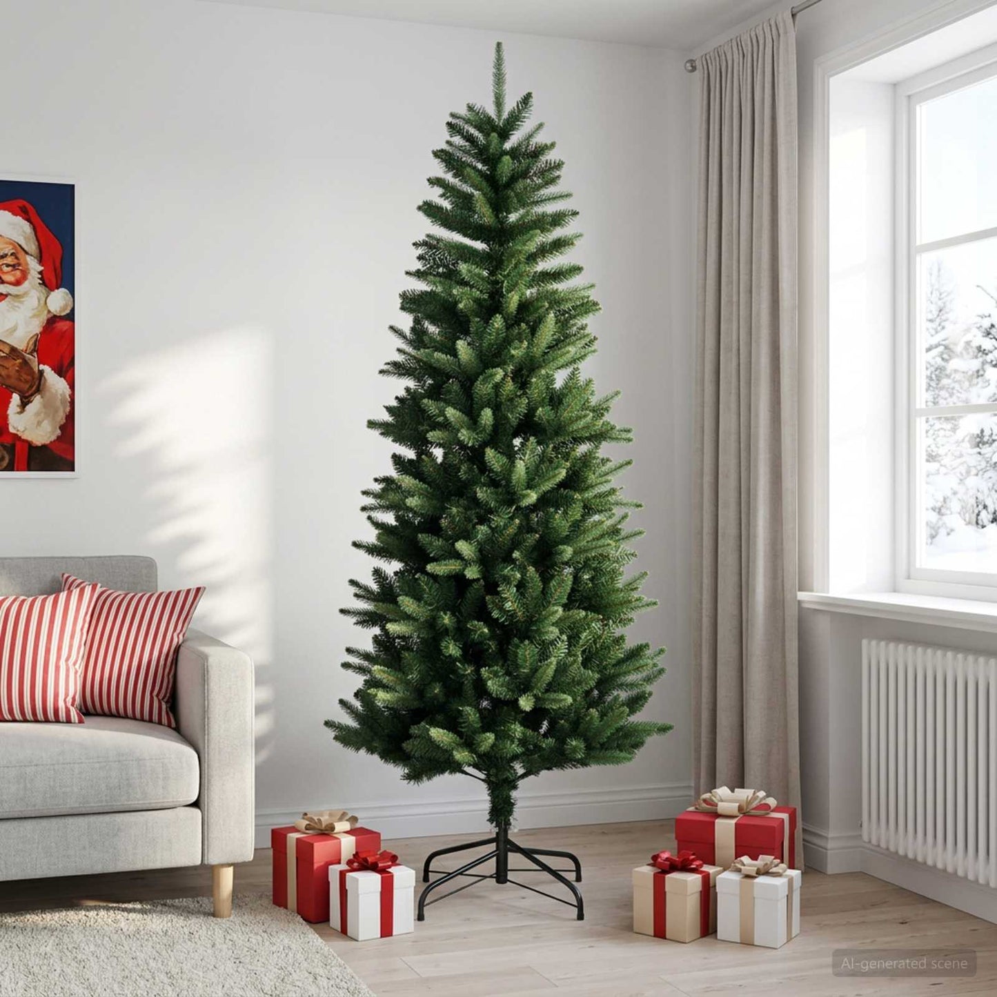 vidaXL Artificial Hinged Christmas Tree 240 εκ. ΠΕ και PVC Πράσινο