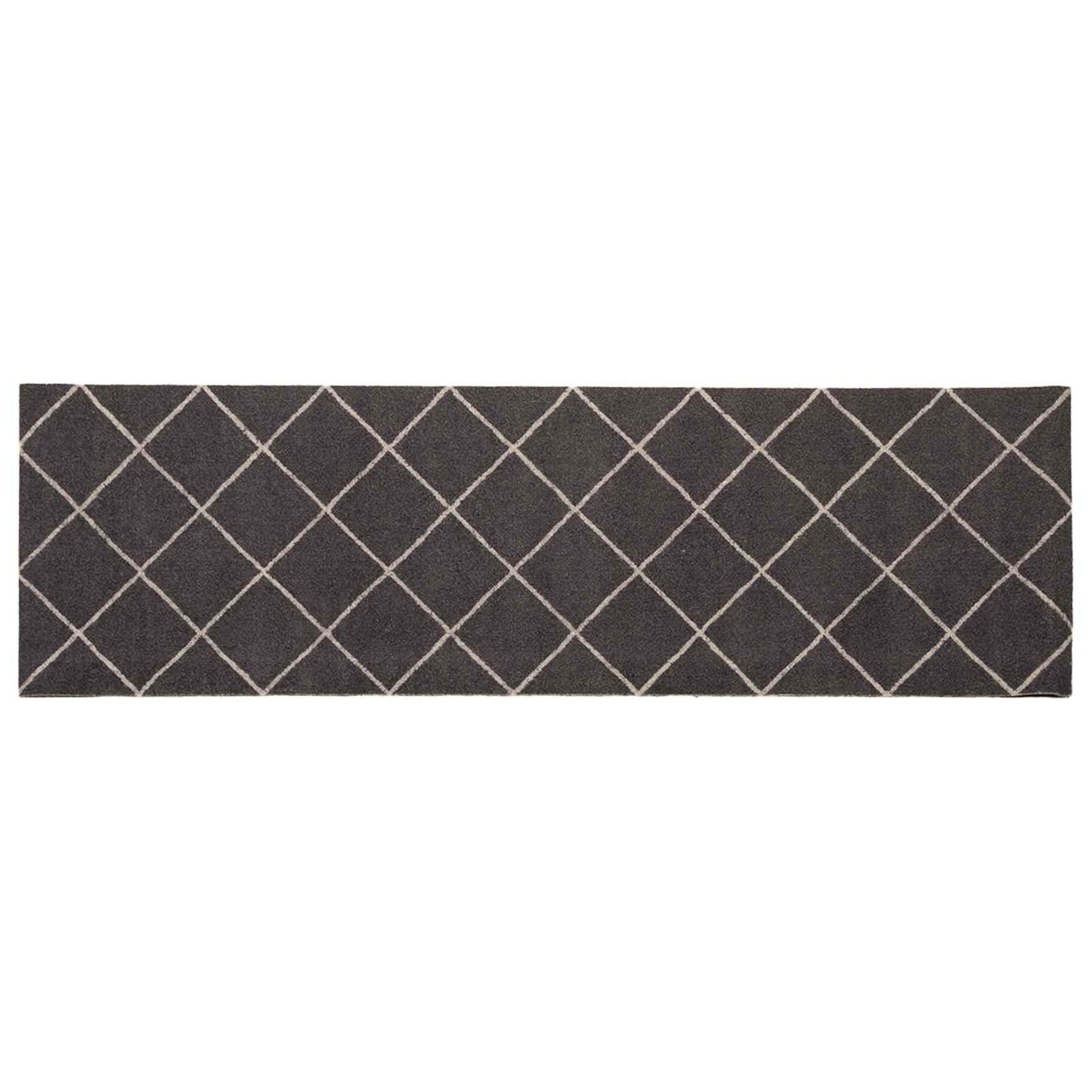 vidaXL Χαλί Κουζίνας Ανθρακί καρό 180 x 60 cm 100% Πολυαμίδιο Πλένεται
