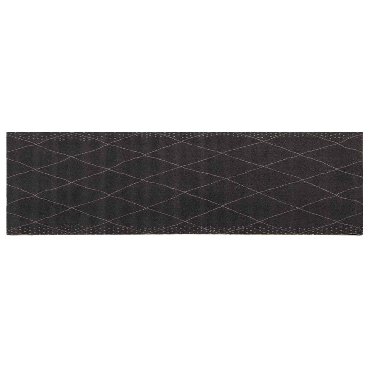 vidaXL Χαλί Κουζίνας ανθρακί καρό 180 x 60 cm 100% Πολυαμίδιο Πλένεται