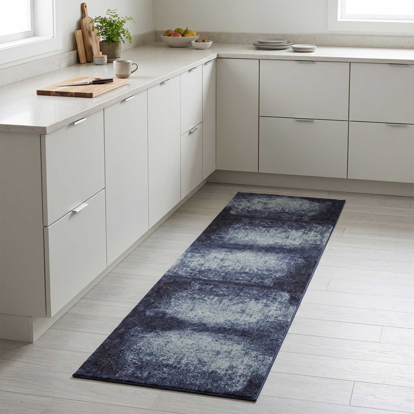 vidaXL Χαλί Κουζίνας Μπλε Σκίαση 300 x 60 εκ 100% Πολυαμίδιο Πλένεται