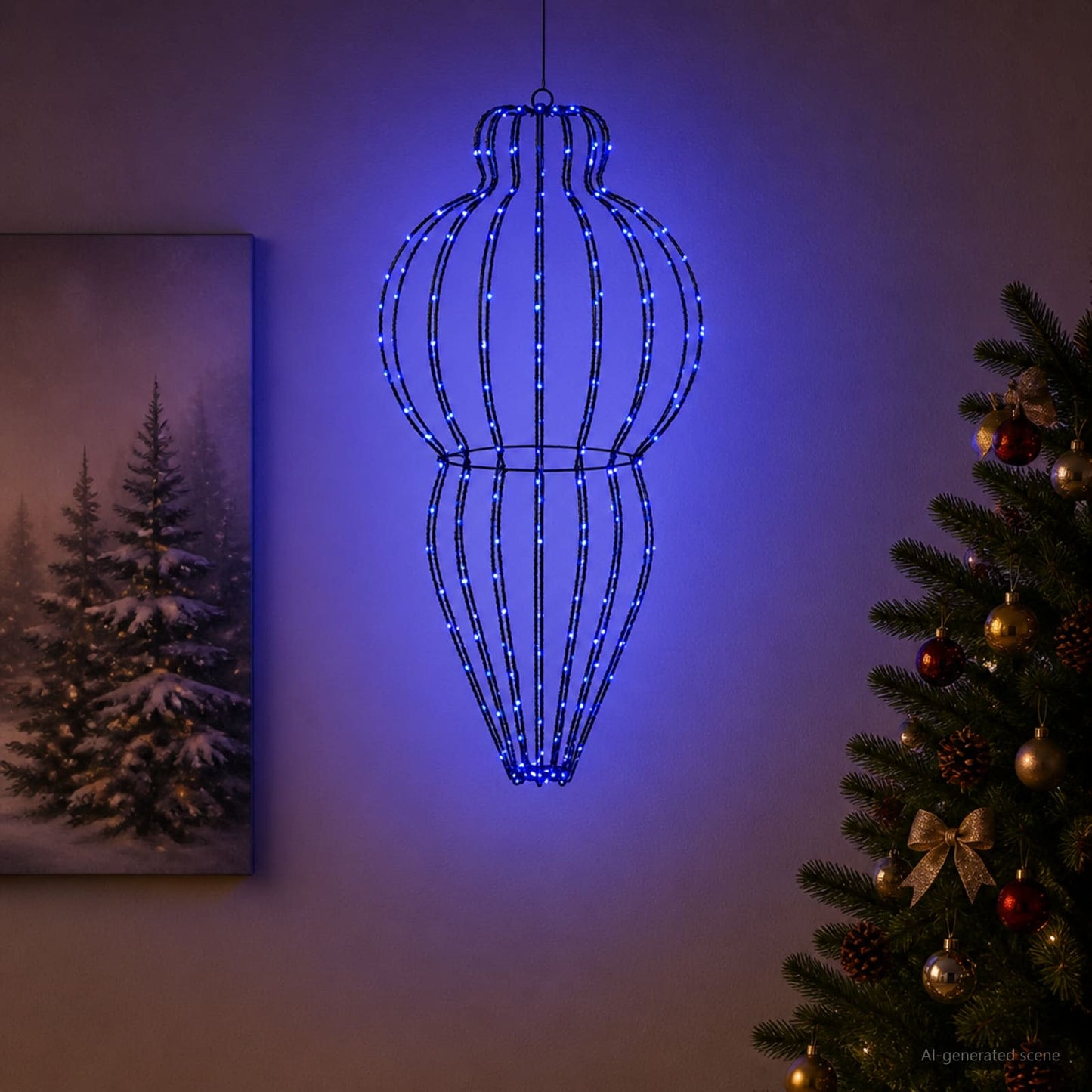 vidaXL Χριστουγεννιάτικη Φινάλε Φωτιστικό 320 LED Μπλε