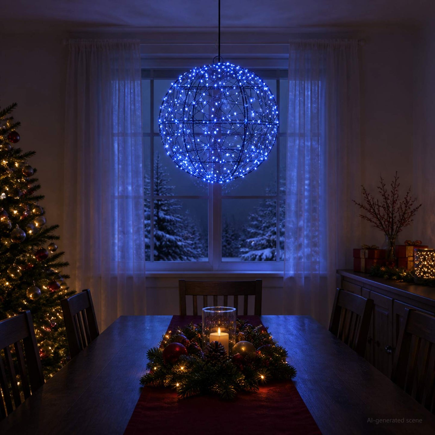 vidaXL Χριστουγεννιάτικη Φινάλε Φωτιστικό 300 LED Μπλε