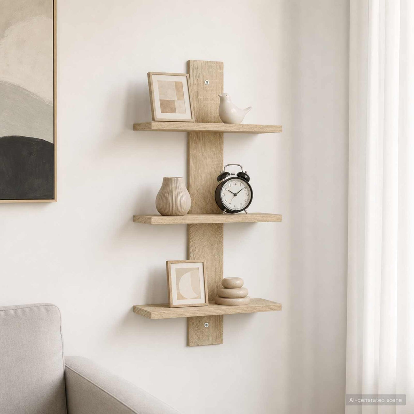 vidaXL Ράφι Τοίχου Sonoma Δρυς 30 x 13.5 x 64.5 cm Επεξεργασμένο Ξύλο