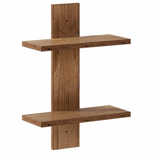vidaXL Ράφι Τοίχου Παλαιωμένο ξύλο 30 x 13.5 x 43 cm